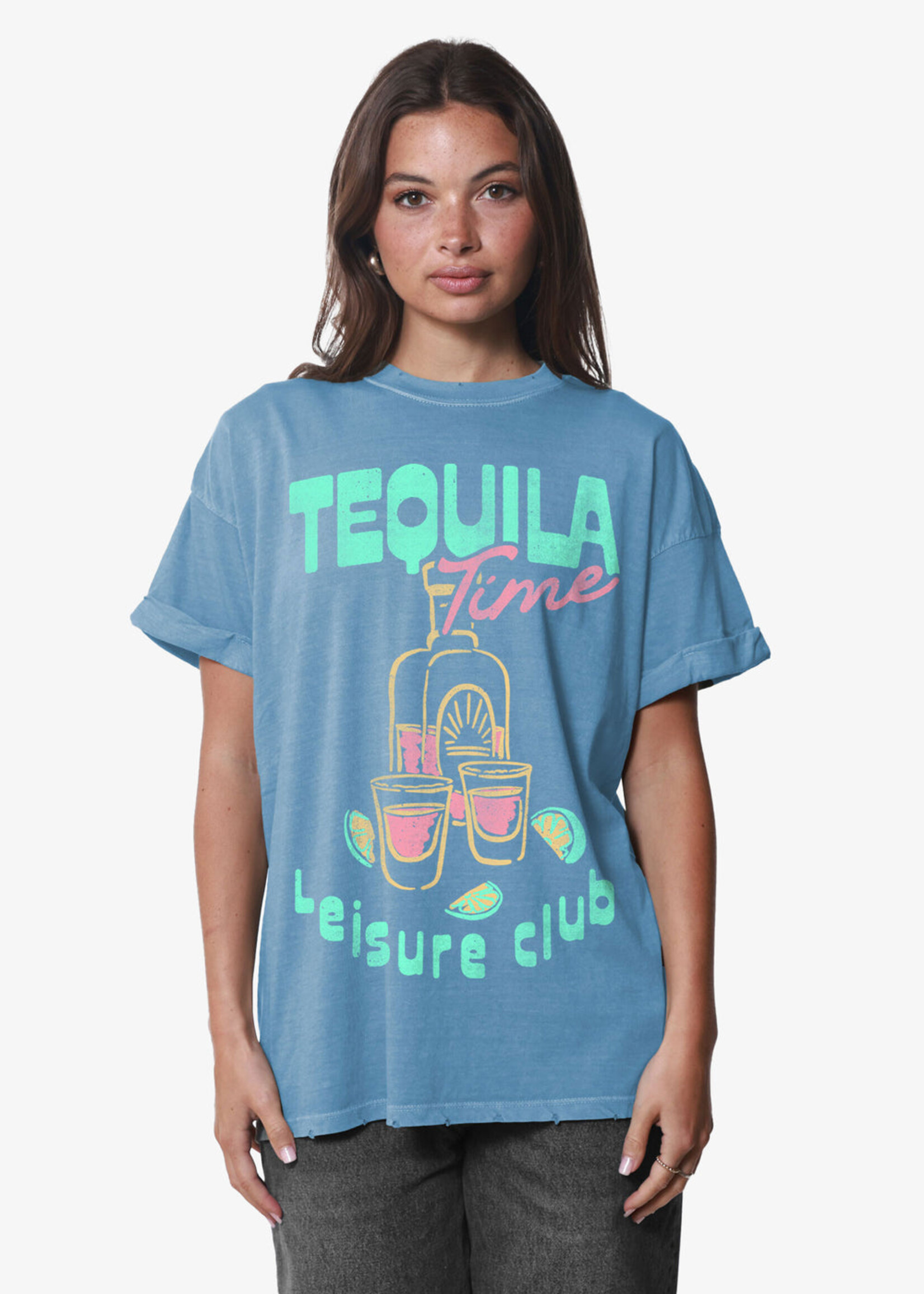 Girl Dangerous Girl Dangerous T-Shirt Tequila Time - Denim Blue