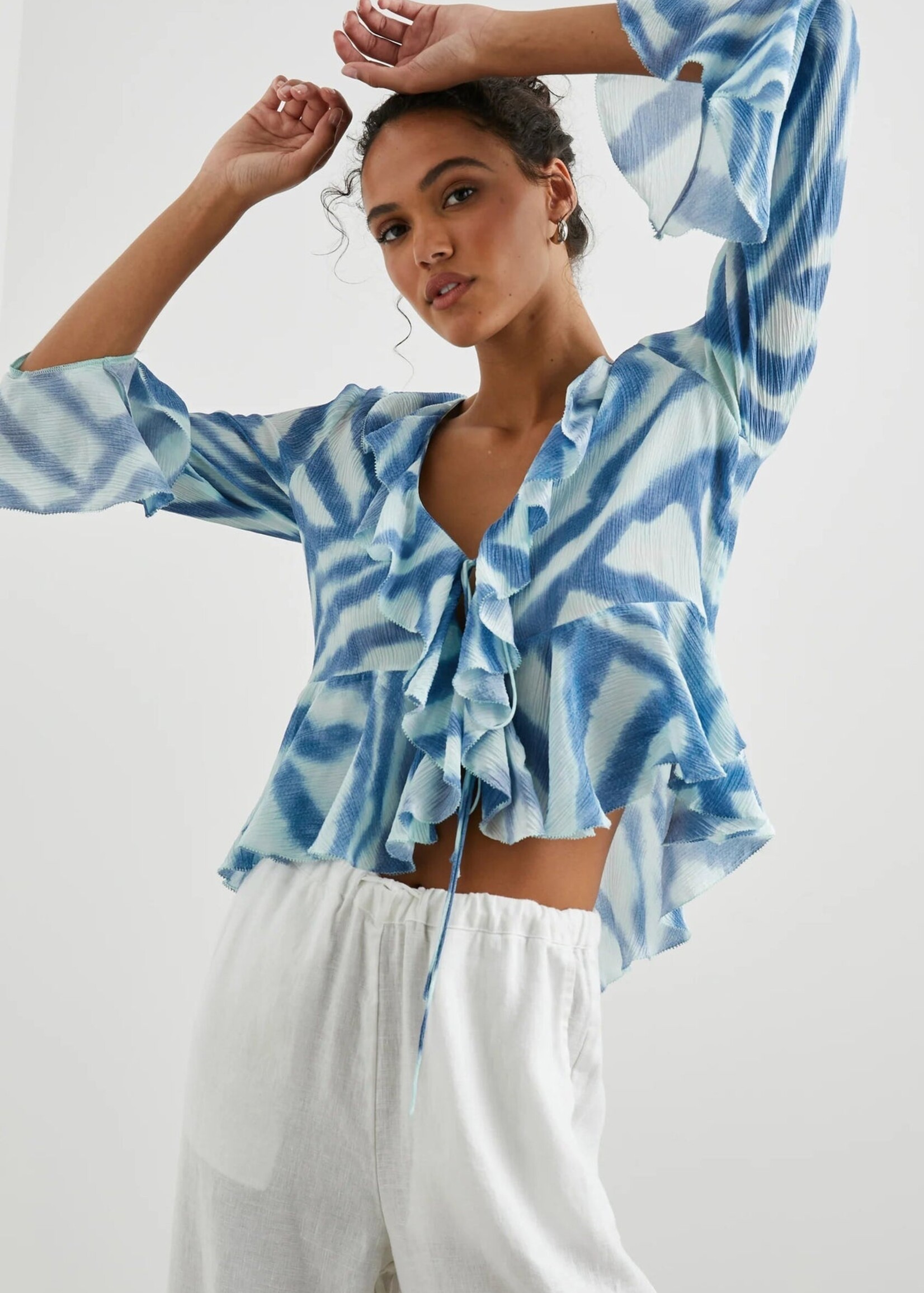 Rails Rails Nicoletta Blouse - Blue Watercolour Stripes