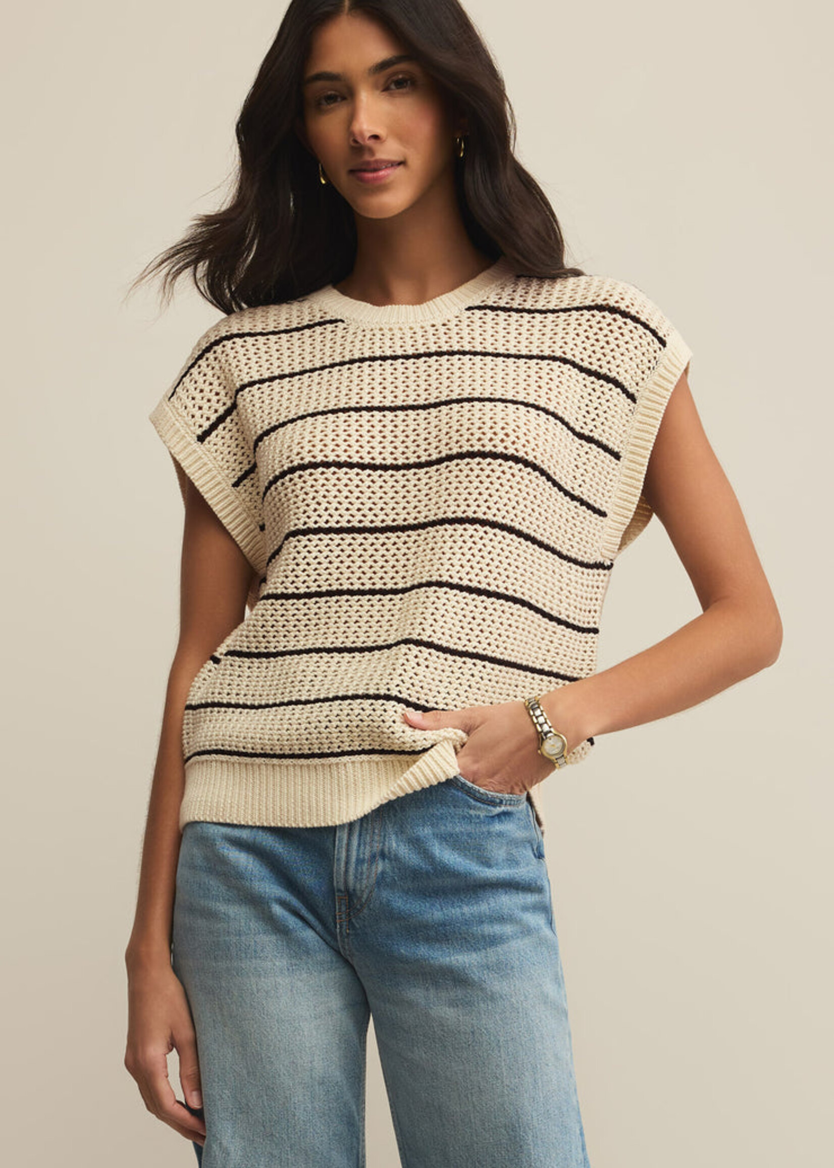 Z-Supply Z-Supply Pull Rayé Ines - Sea Salt