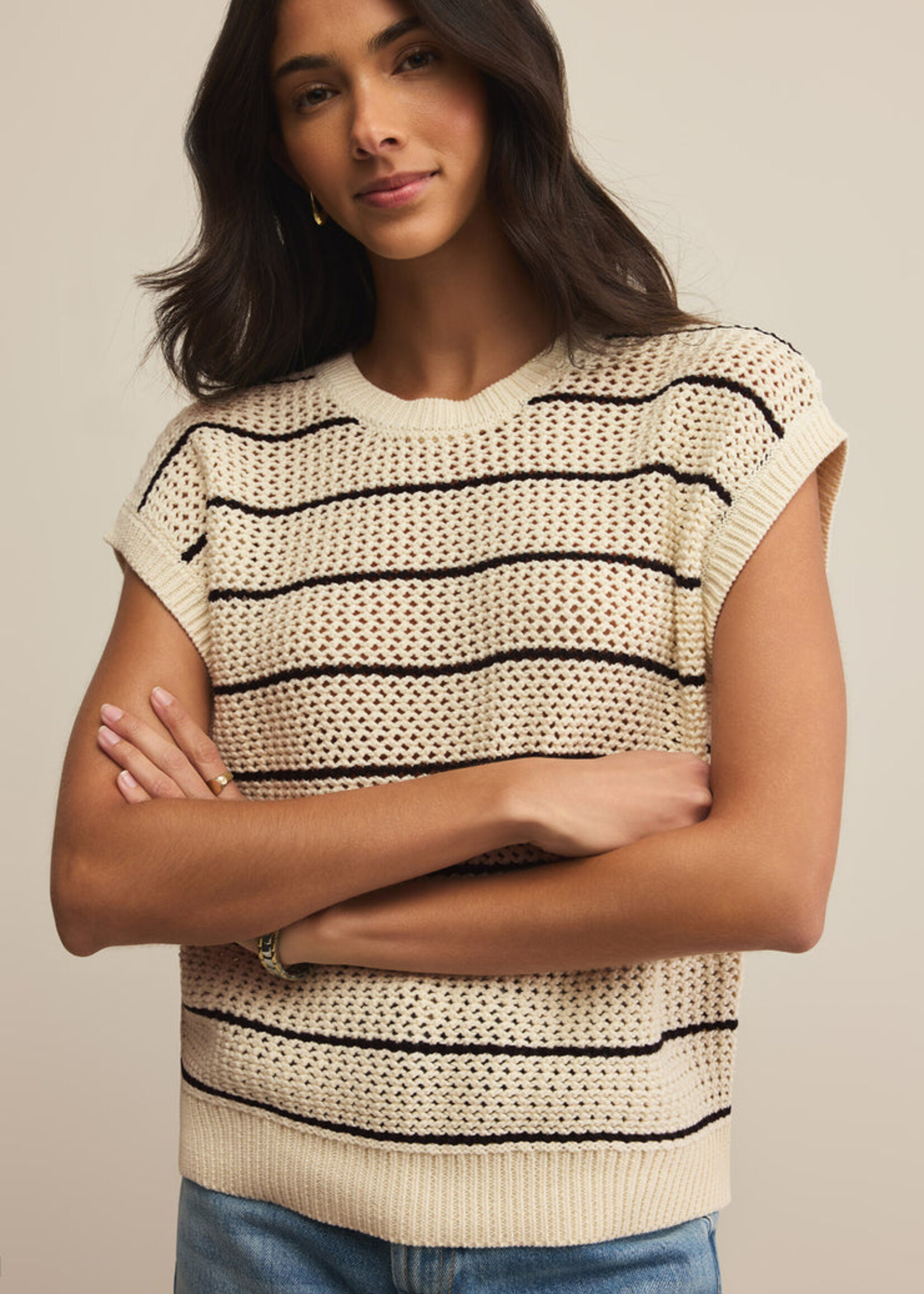 Z-Supply Z-Supply Pull Rayé Ines - Sea Salt