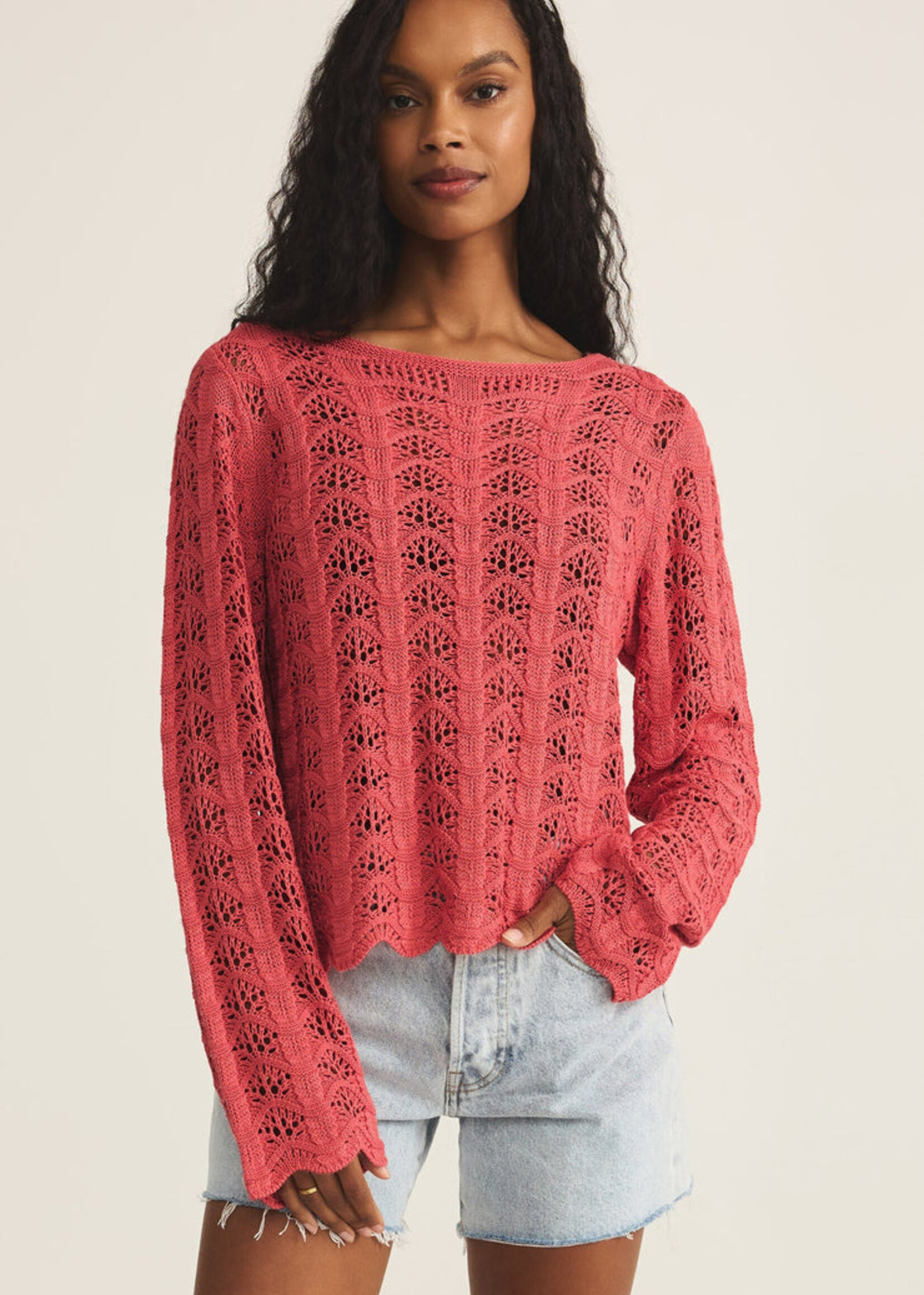 Z-Supply Z-Supply Haut Au Crochet Azura - Persimmon