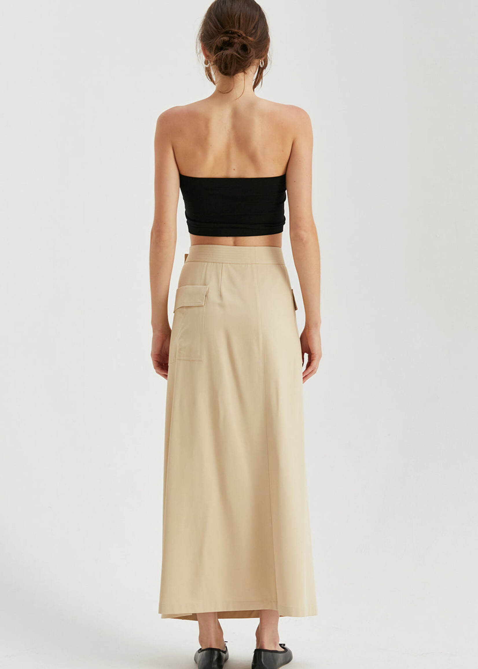 Crescent Crescent Jupe Portefeuille Longue Nadia - Custard