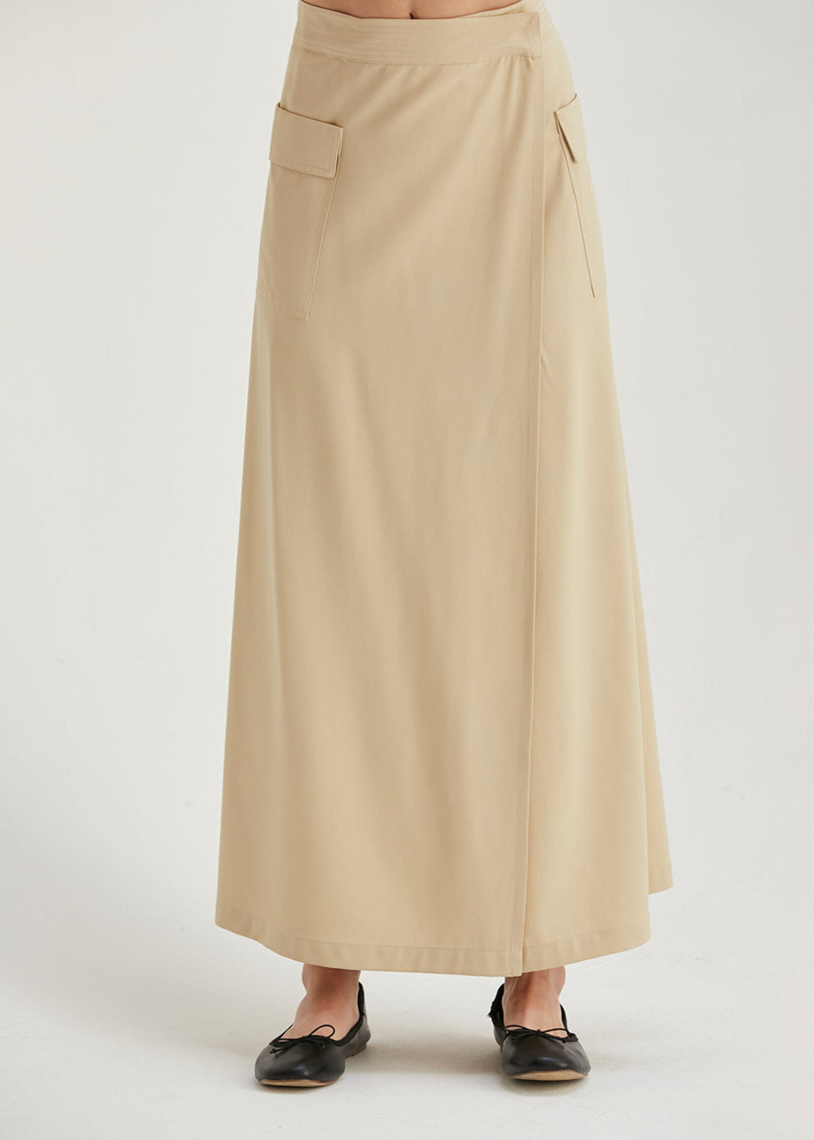 Crescent Crescent Jupe Portefeuille Longue Nadia - Custard
