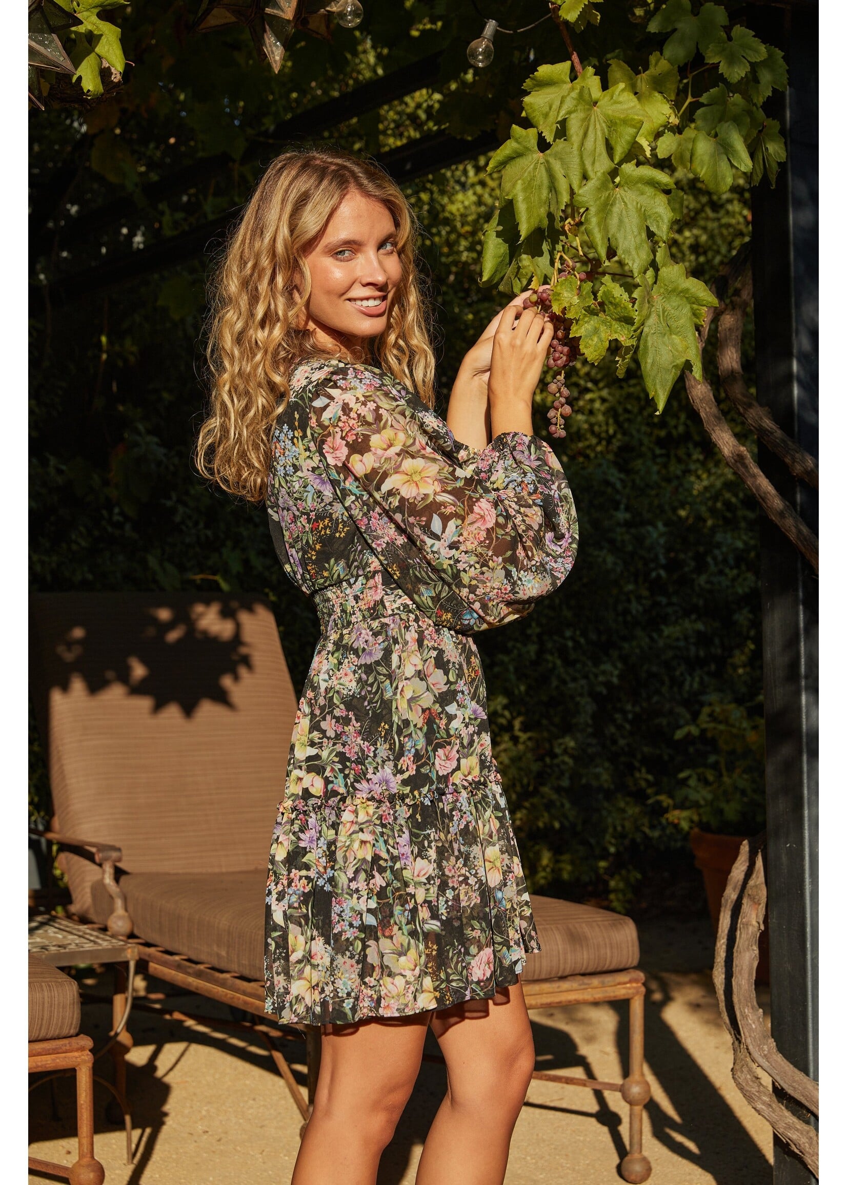 Lucy Paris Lucy Paris Mini-Robe Myra - Black Floral