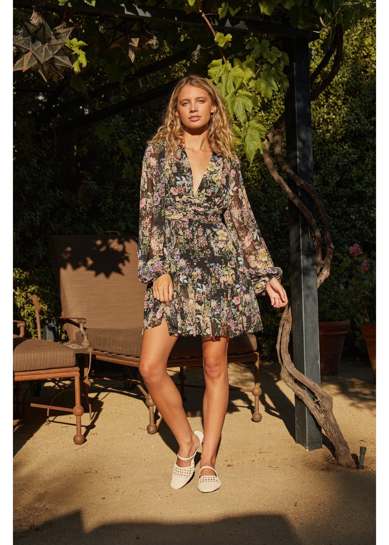 Lucy Paris Lucy Paris Myra Mini Dress - Black Floral