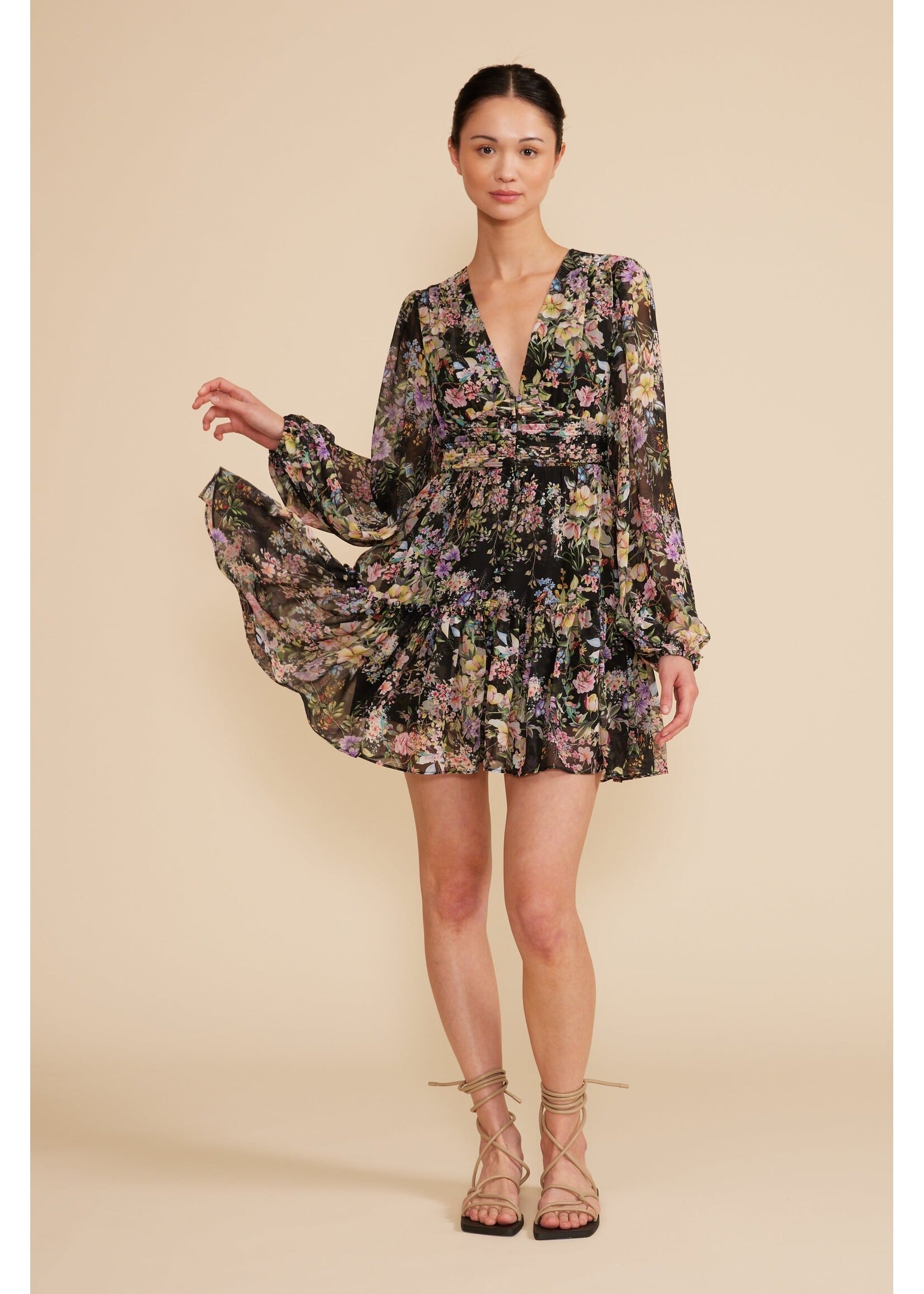 Lucy Paris Lucy Paris Mini-Robe Myra - Black Floral