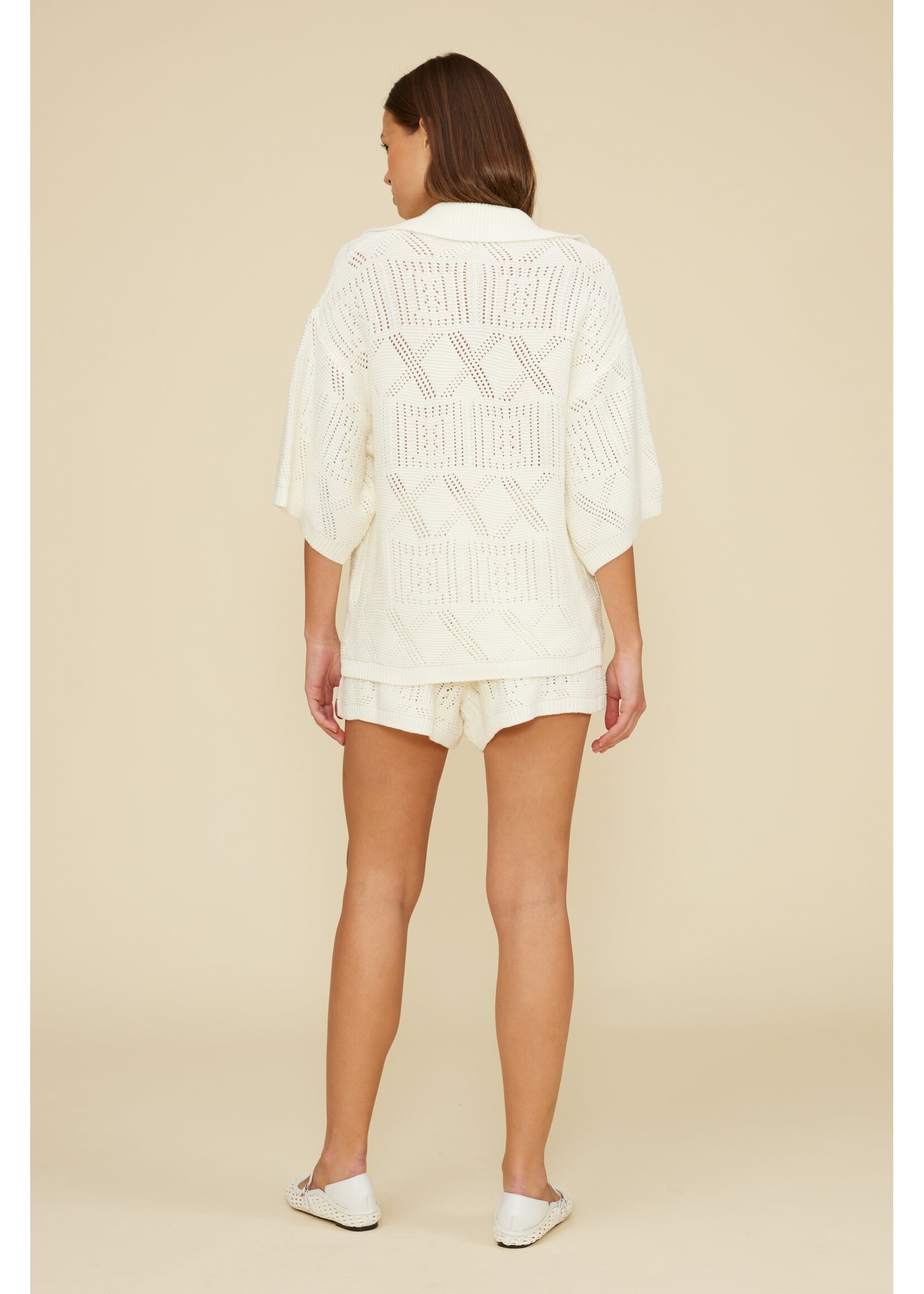 Lucy Paris Lucy Paris Alia Knit Top - Cream