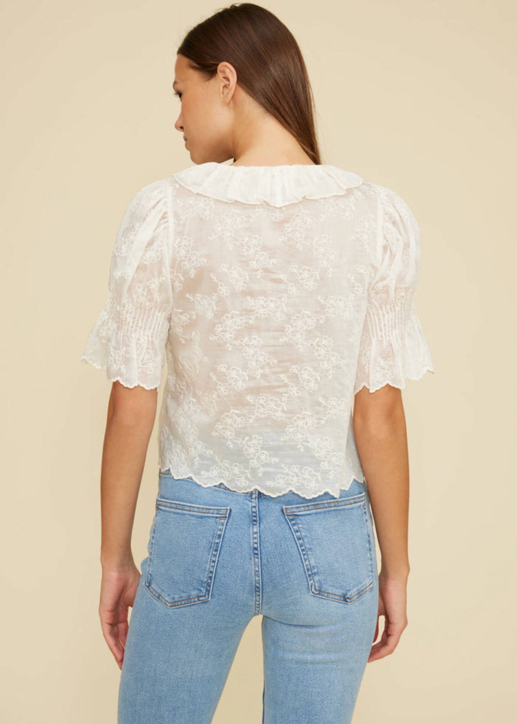Lucy Paris Lucy Paris Celeste Ruffle Top - Ivory