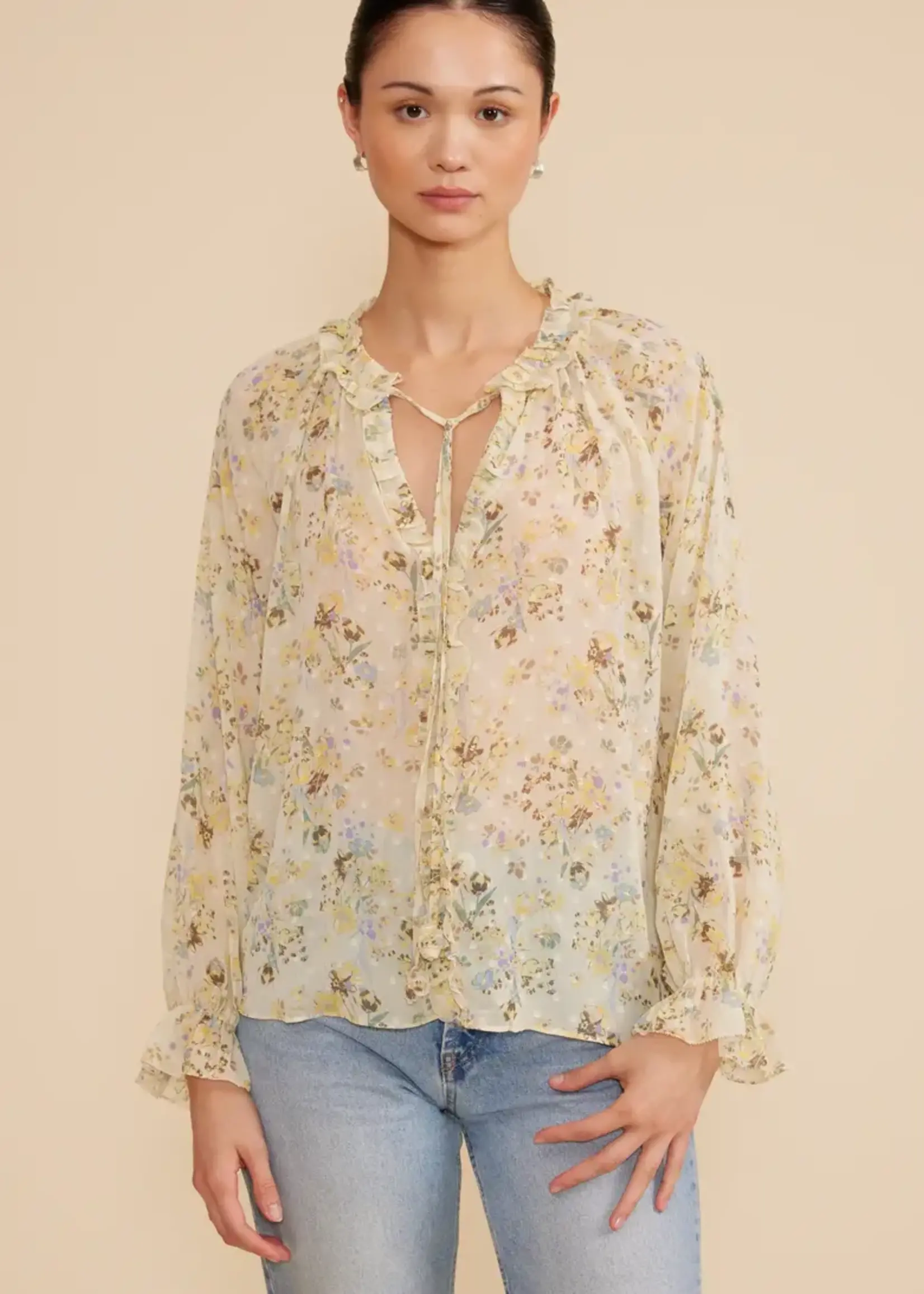Lucy Paris Lucy Paris Keiko Long Sleeve Top - Yellow Floral