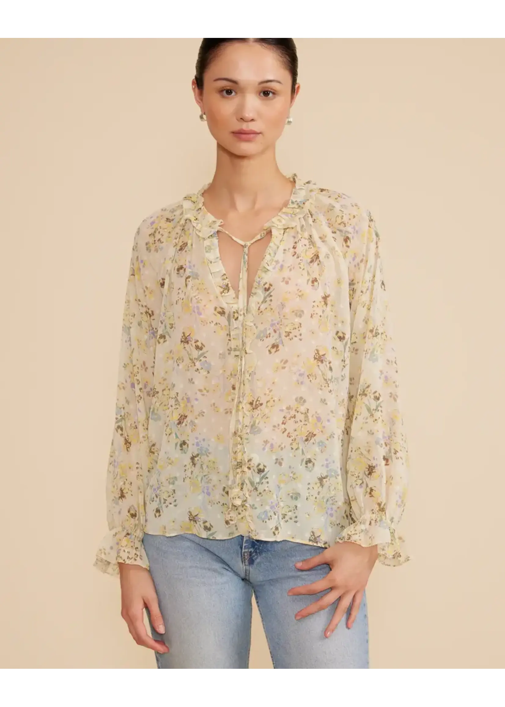 Lucy Paris Lucy Paris Keiko Long Sleeve Top - Yellow Floral