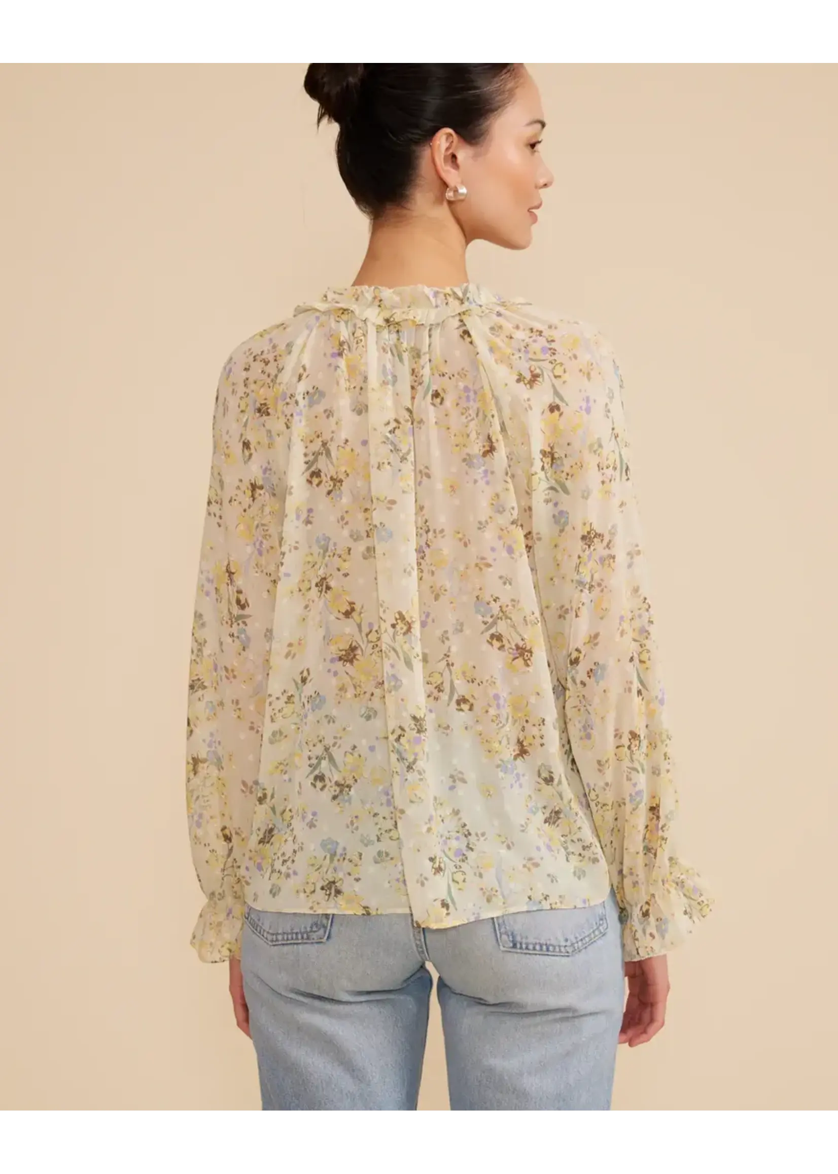 Lucy Paris Lucy Paris Keiko Long Sleeve Top - Yellow Floral