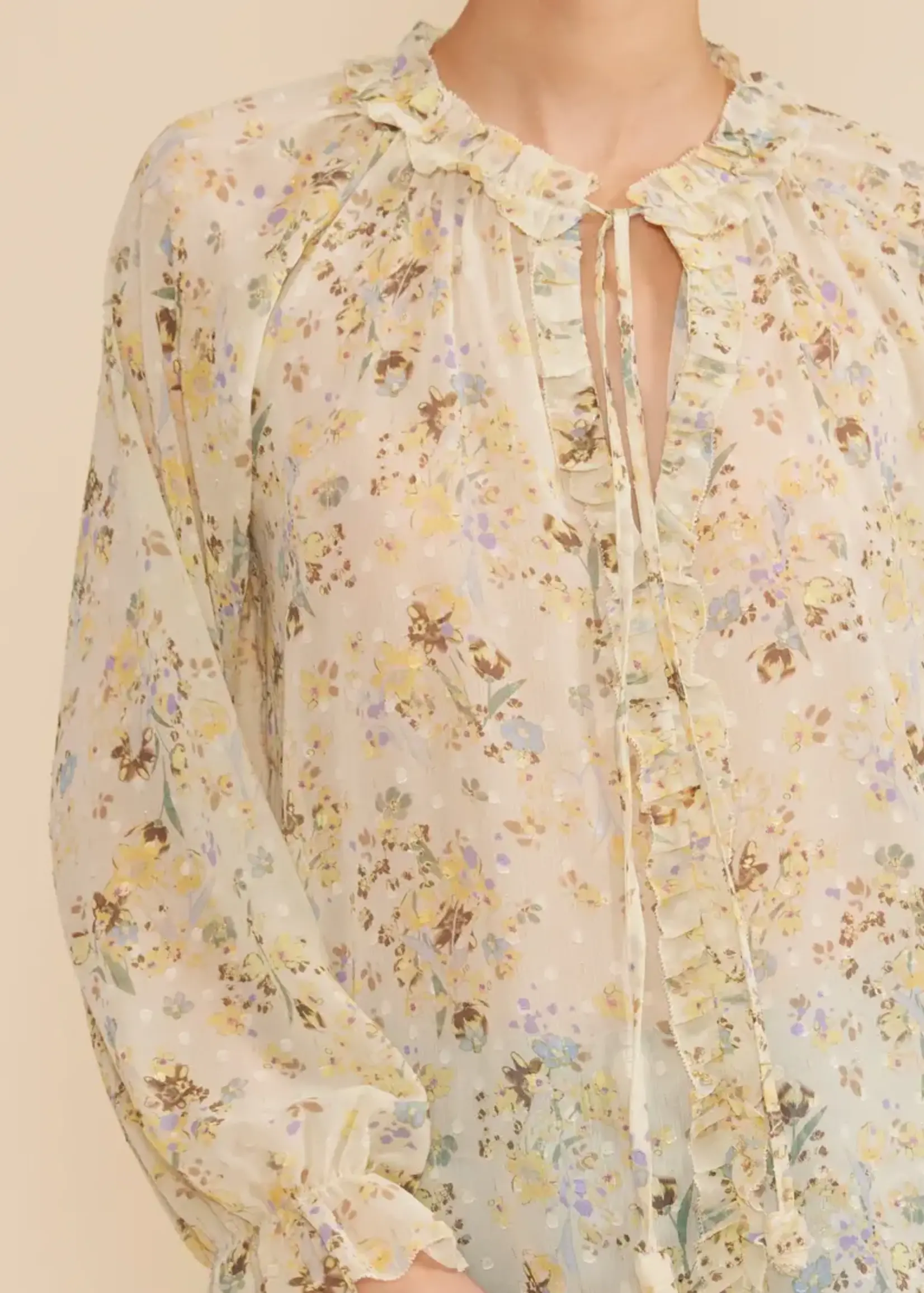 Lucy Paris Lucy Paris Keiko Long Sleeve Top - Yellow Floral