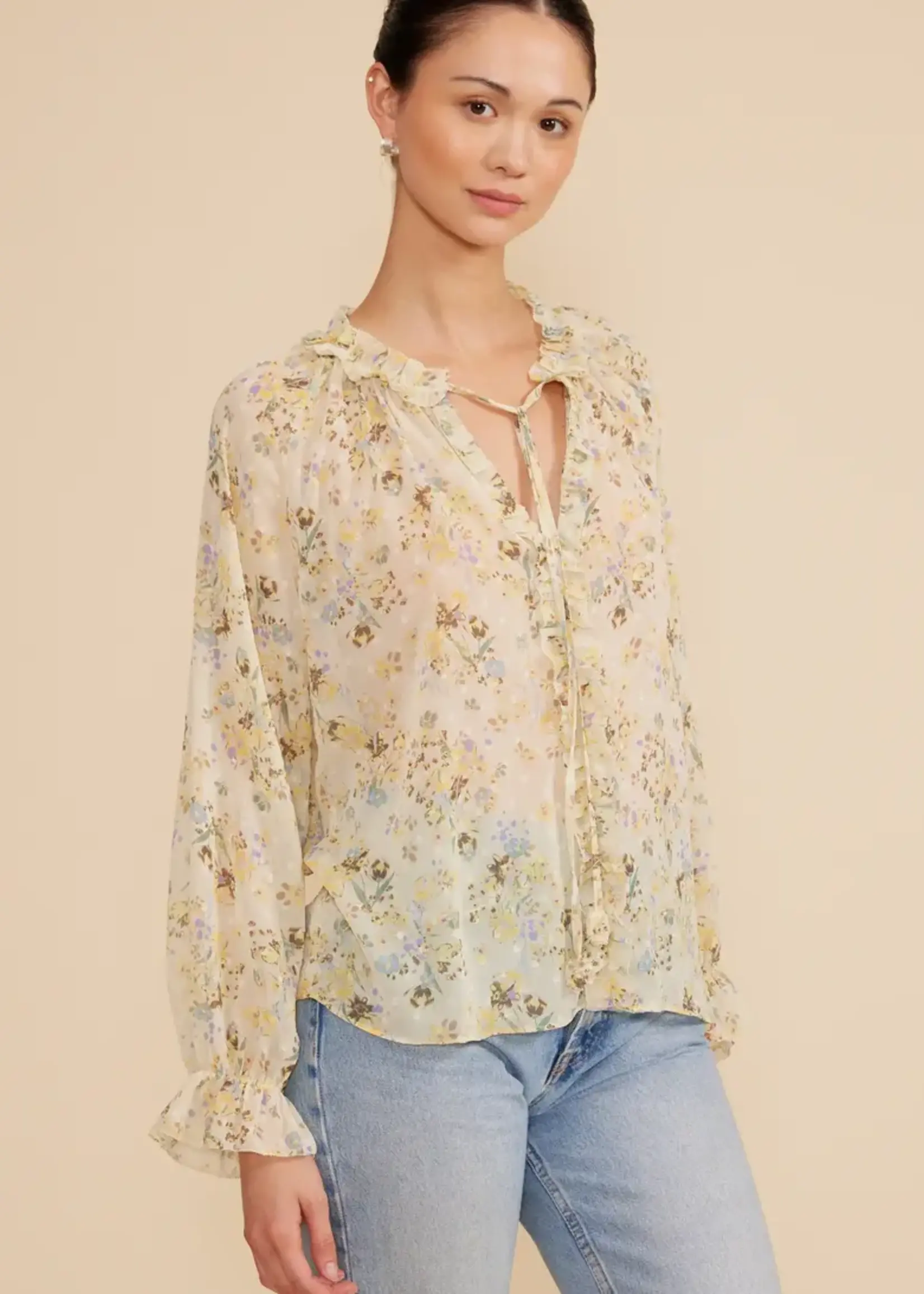 Lucy Paris Lucy Paris Keiko Long Sleeve Top - Yellow Floral