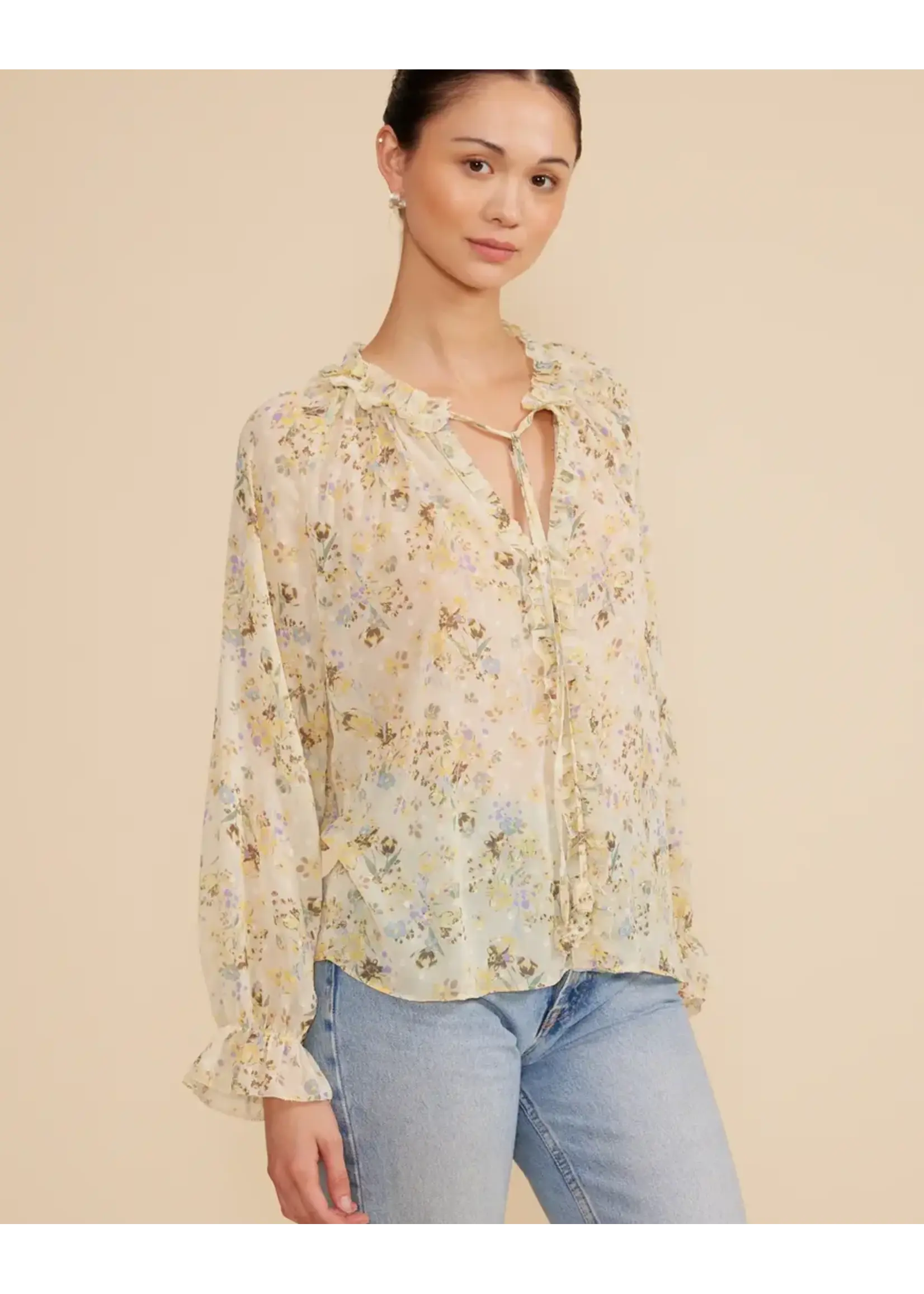 Lucy Paris Lucy Paris Keiko Long Sleeve Top - Yellow Floral