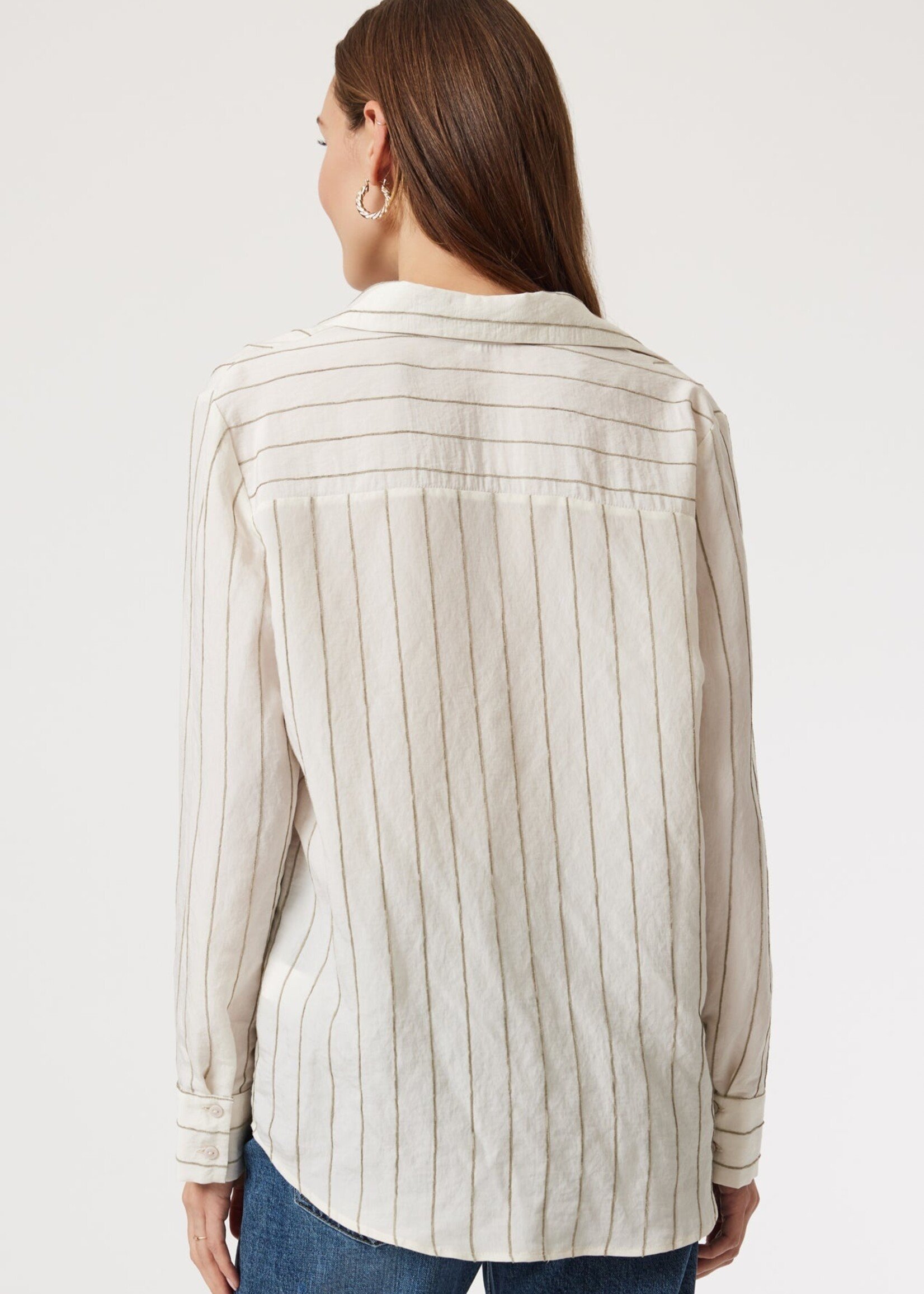 Mavi MAVI Chemise À Manches Longues Avec Poche - Khaki Stripe