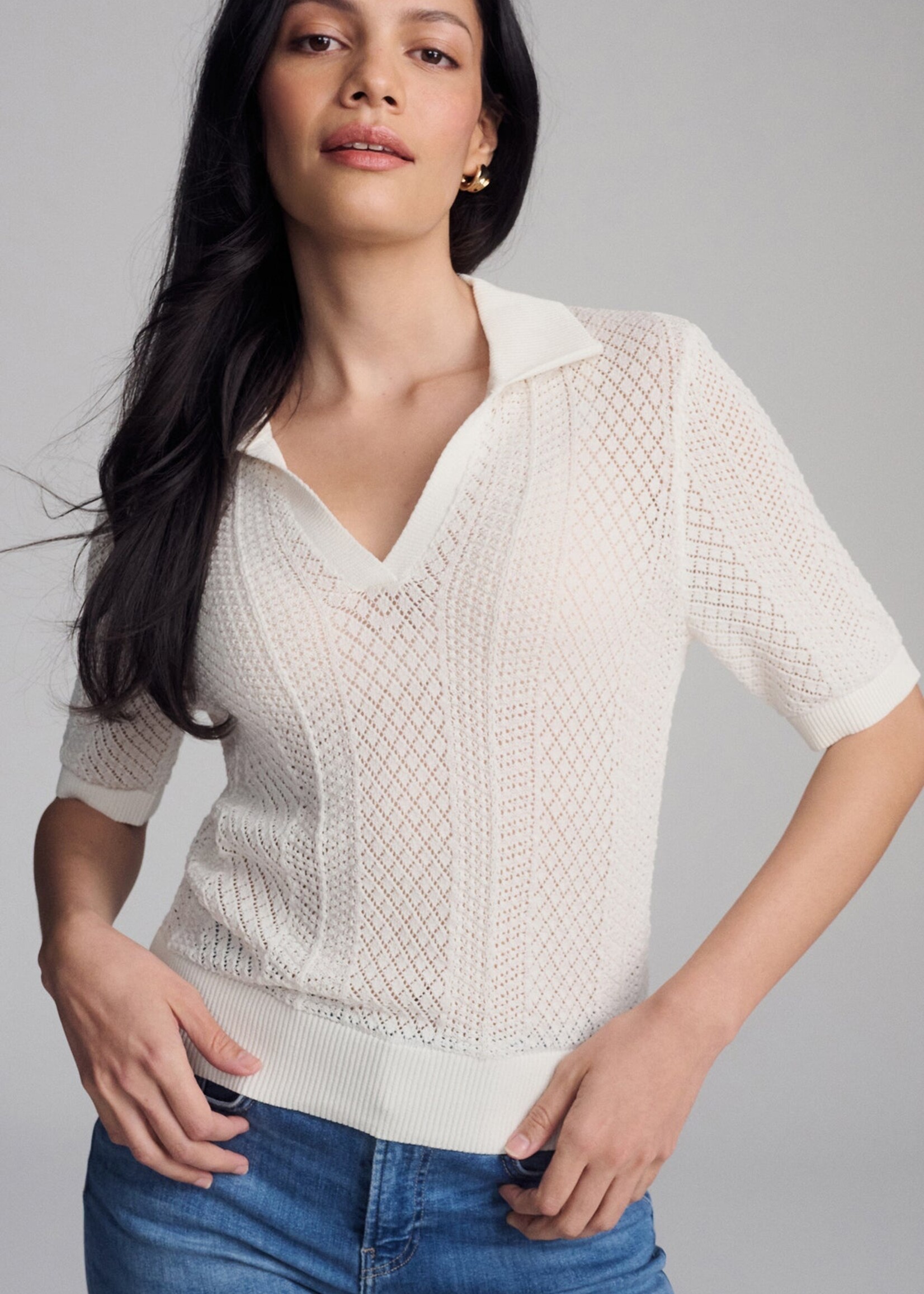 Mavi MAVI Pull Polo En Tricot - Antique White