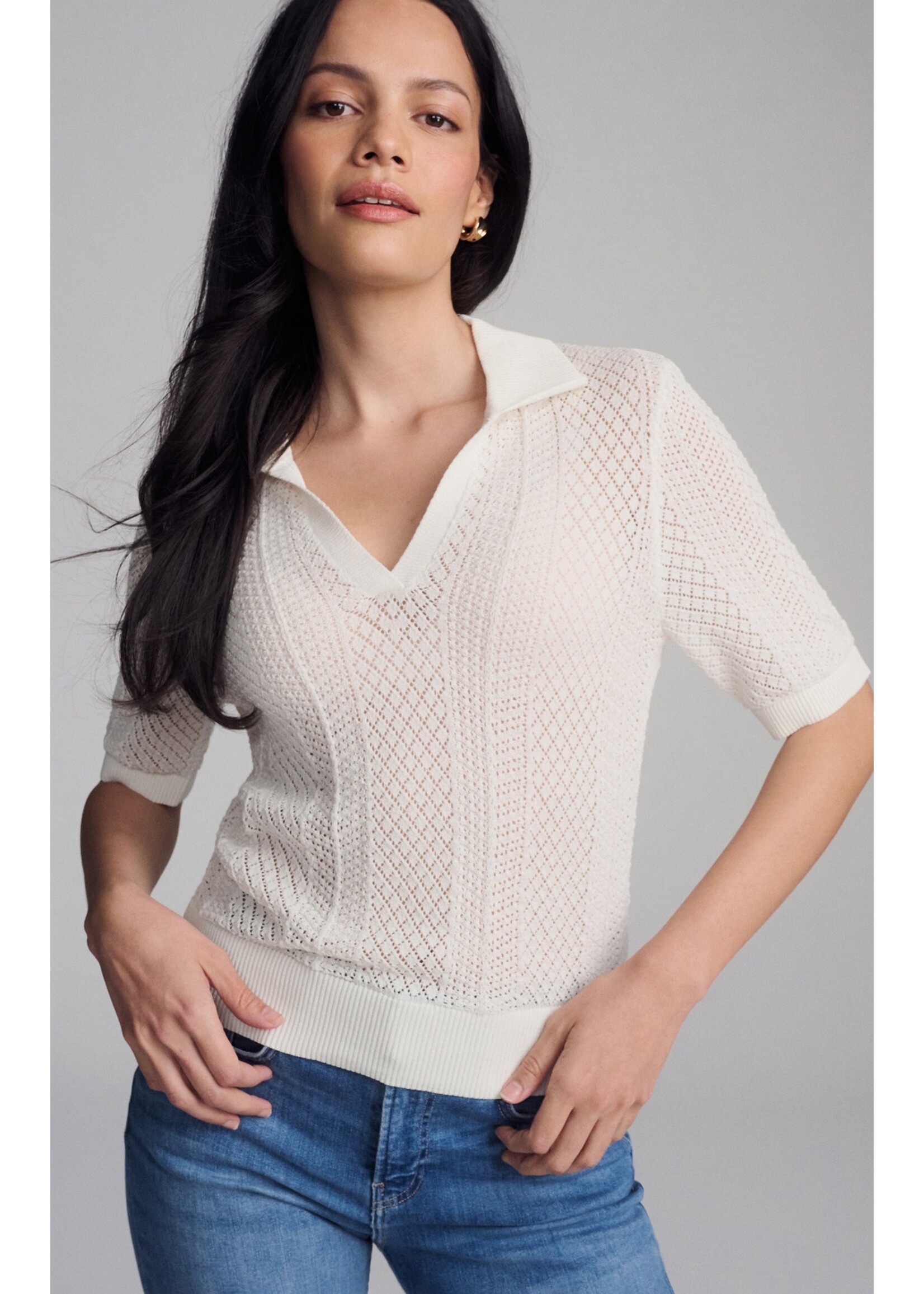 Mavi MAVI Pull Polo En Tricot - Antique White