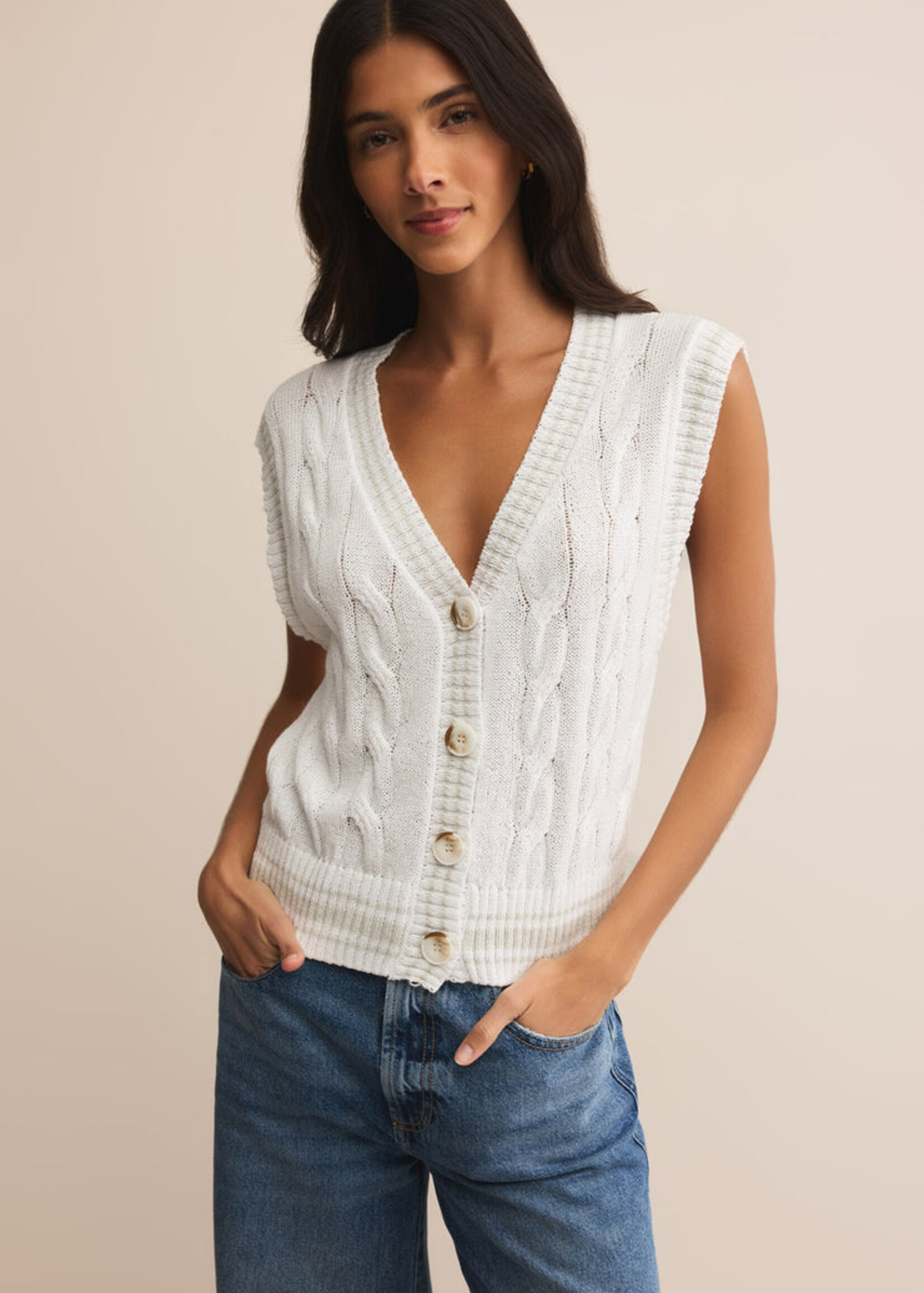 Z-Supply Z-Supply Gilet En Tricot Fairway - Blanc
