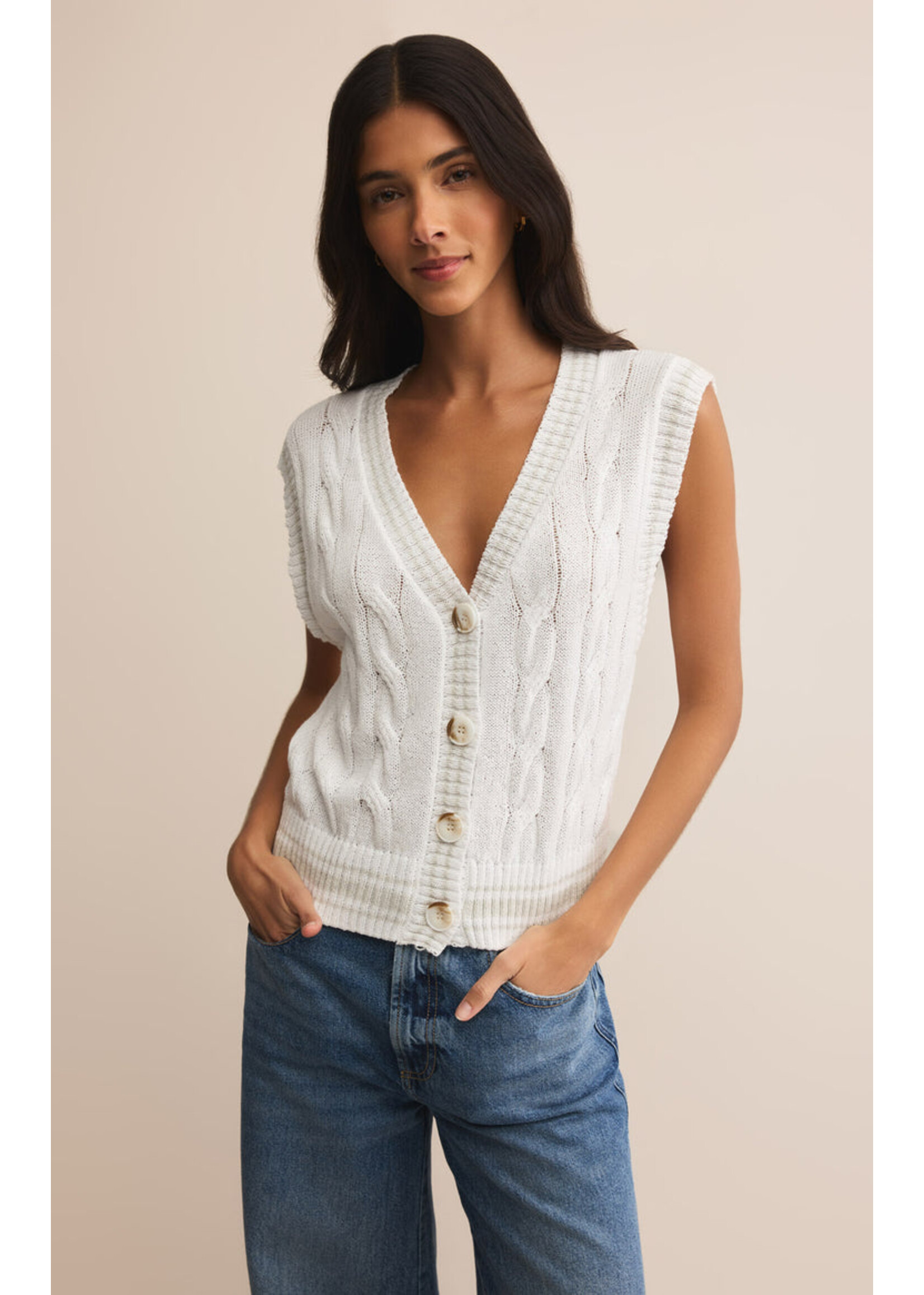 Z-Supply Z-Supply Gilet En Tricot Fairway - Blanc