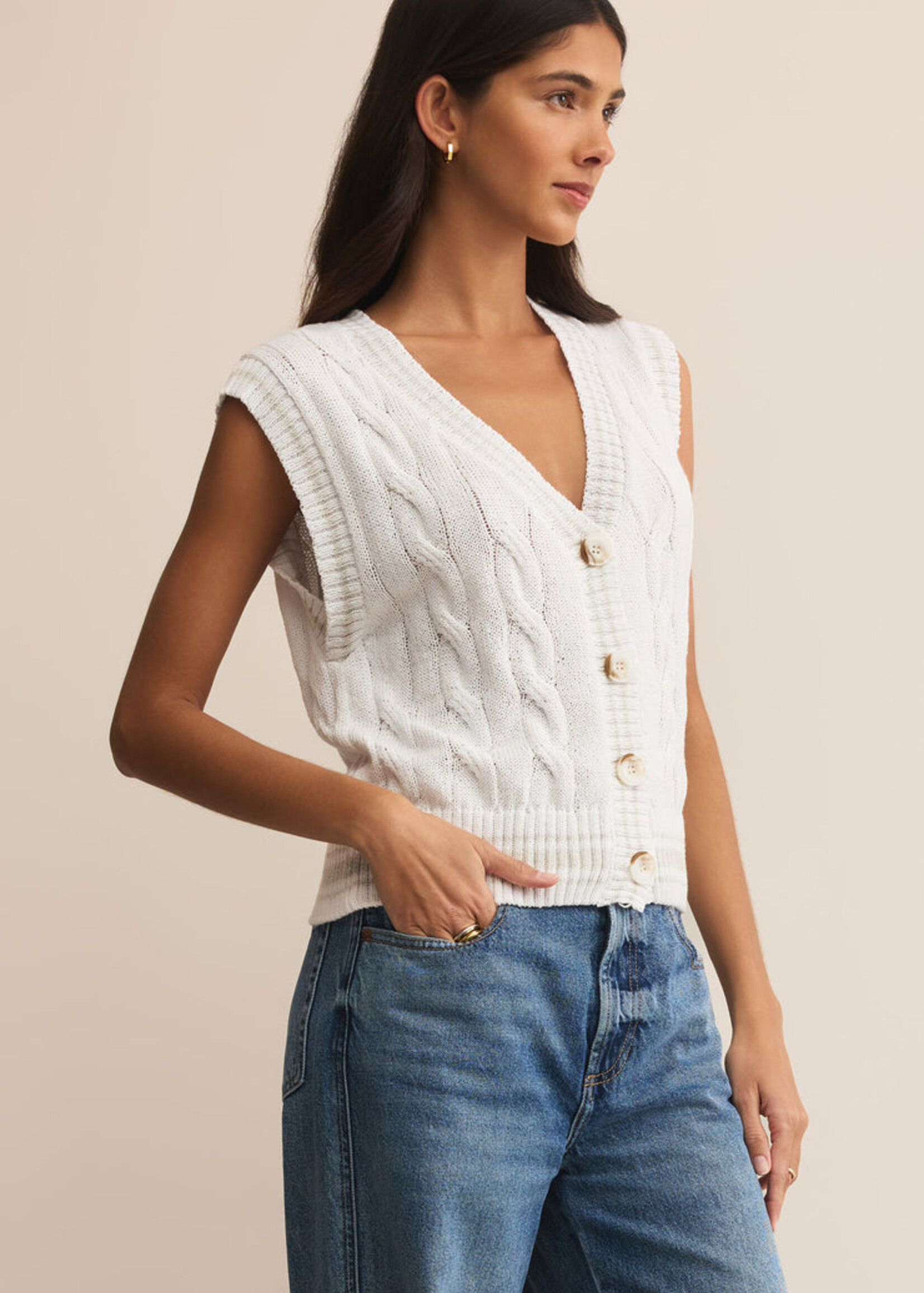 Z-Supply Z-Supply Gilet En Tricot Fairway - Blanc
