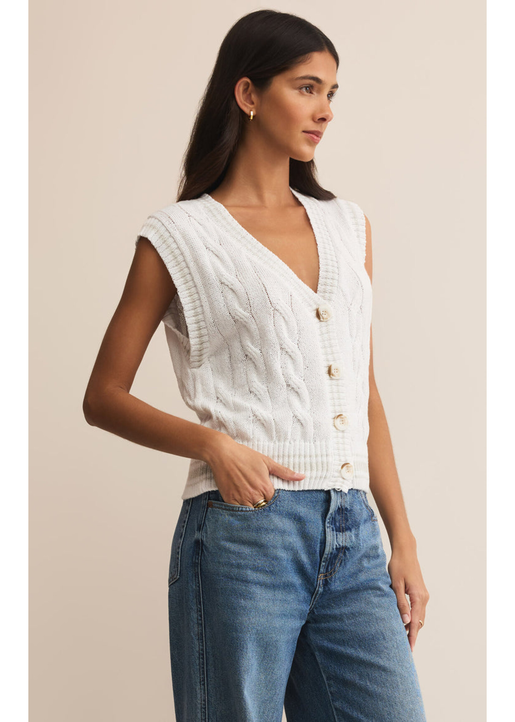 Z-Supply Z-Supply Gilet En Tricot Fairway - Blanc