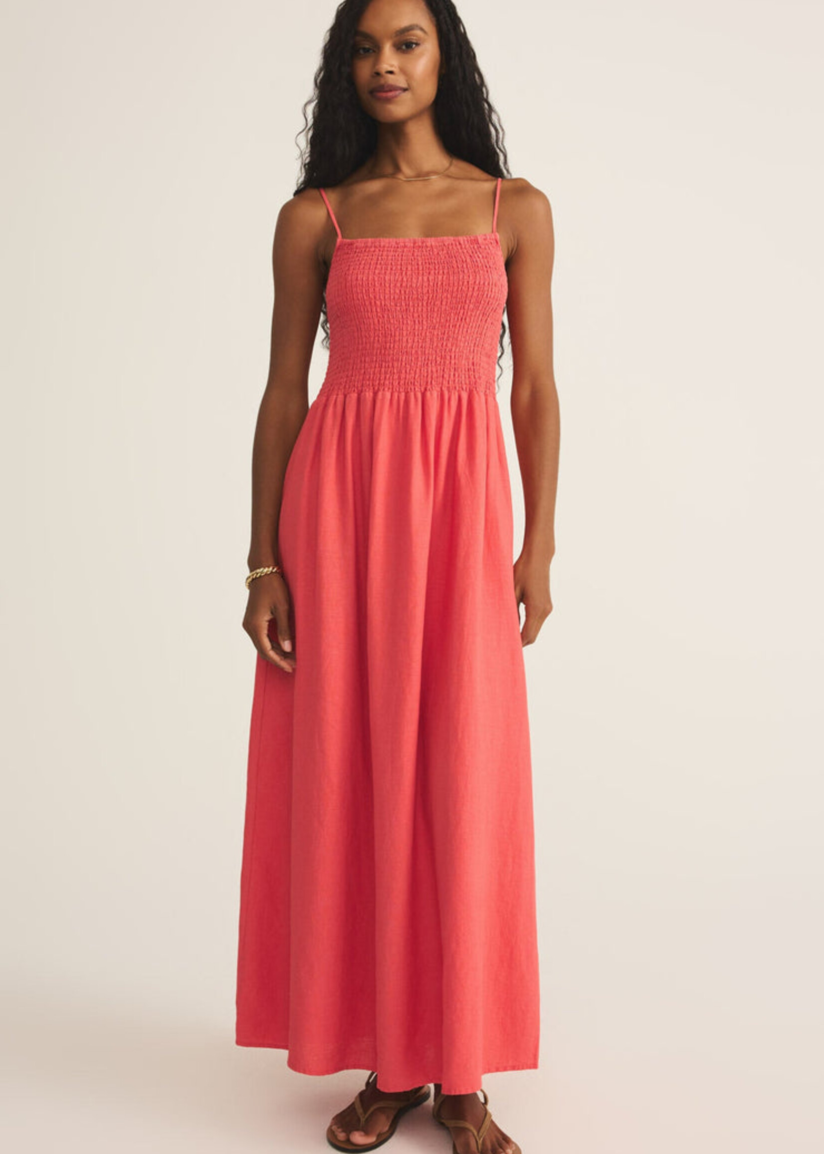 Z-Supply Z-Supply Robe Longue En Lin Bayside - Persimmon