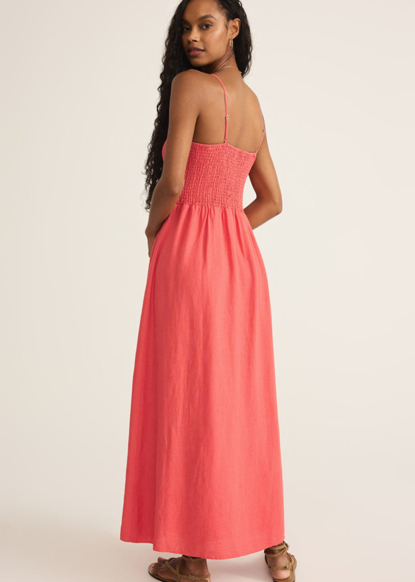Z-Supply Z-Supply Robe Longue En Lin Bayside - Persimmon