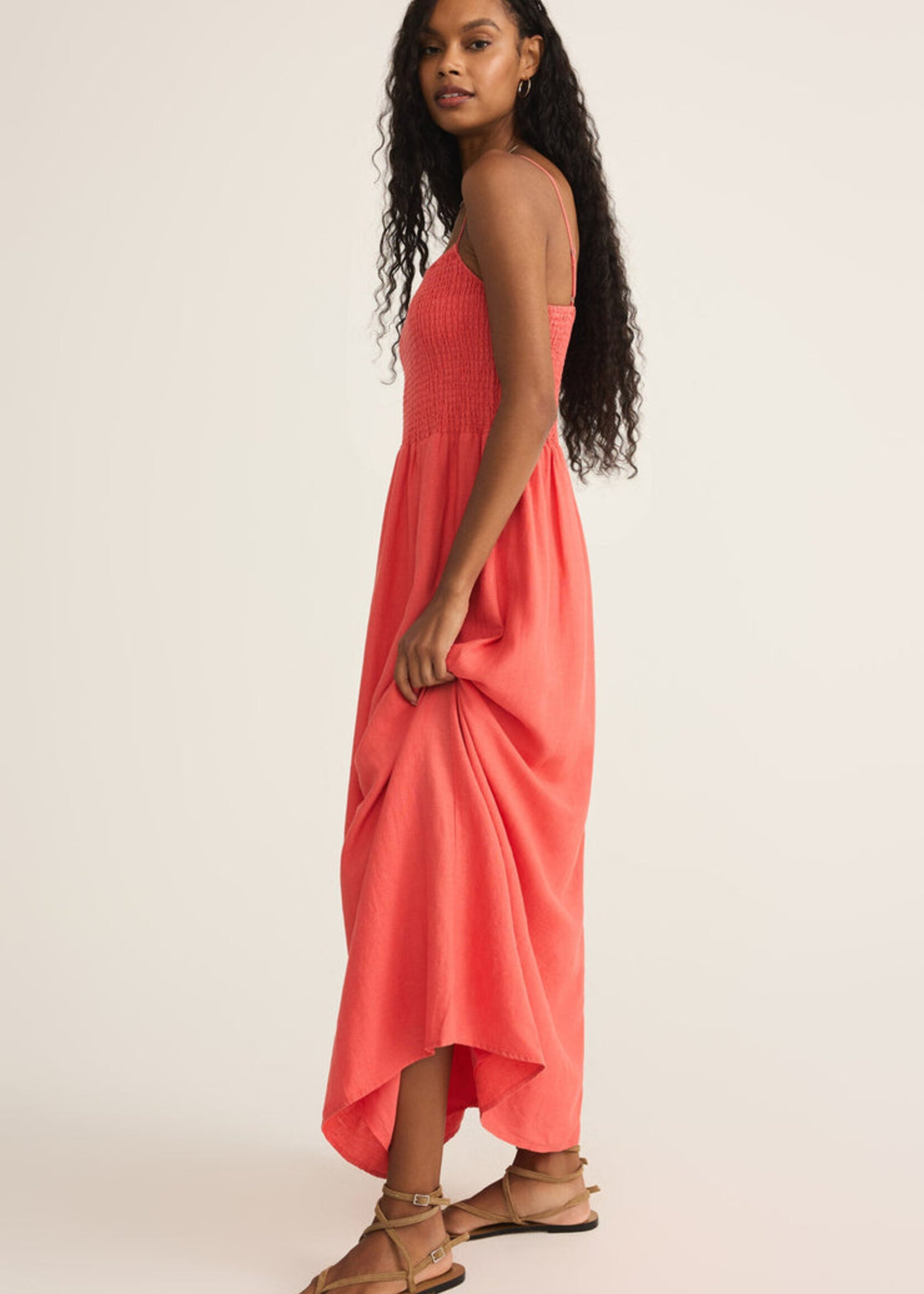 Z-Supply Z-Supply Robe Longue En Lin Bayside - Persimmon