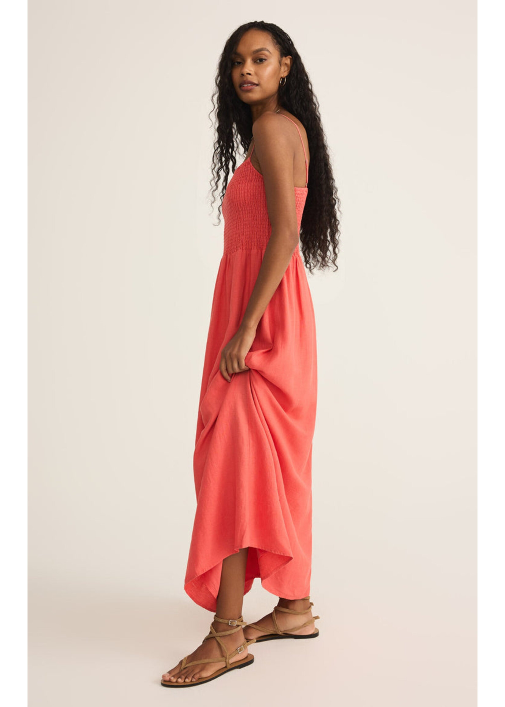 Z-Supply Z-Supply Robe Longue En Lin Bayside - Persimmon