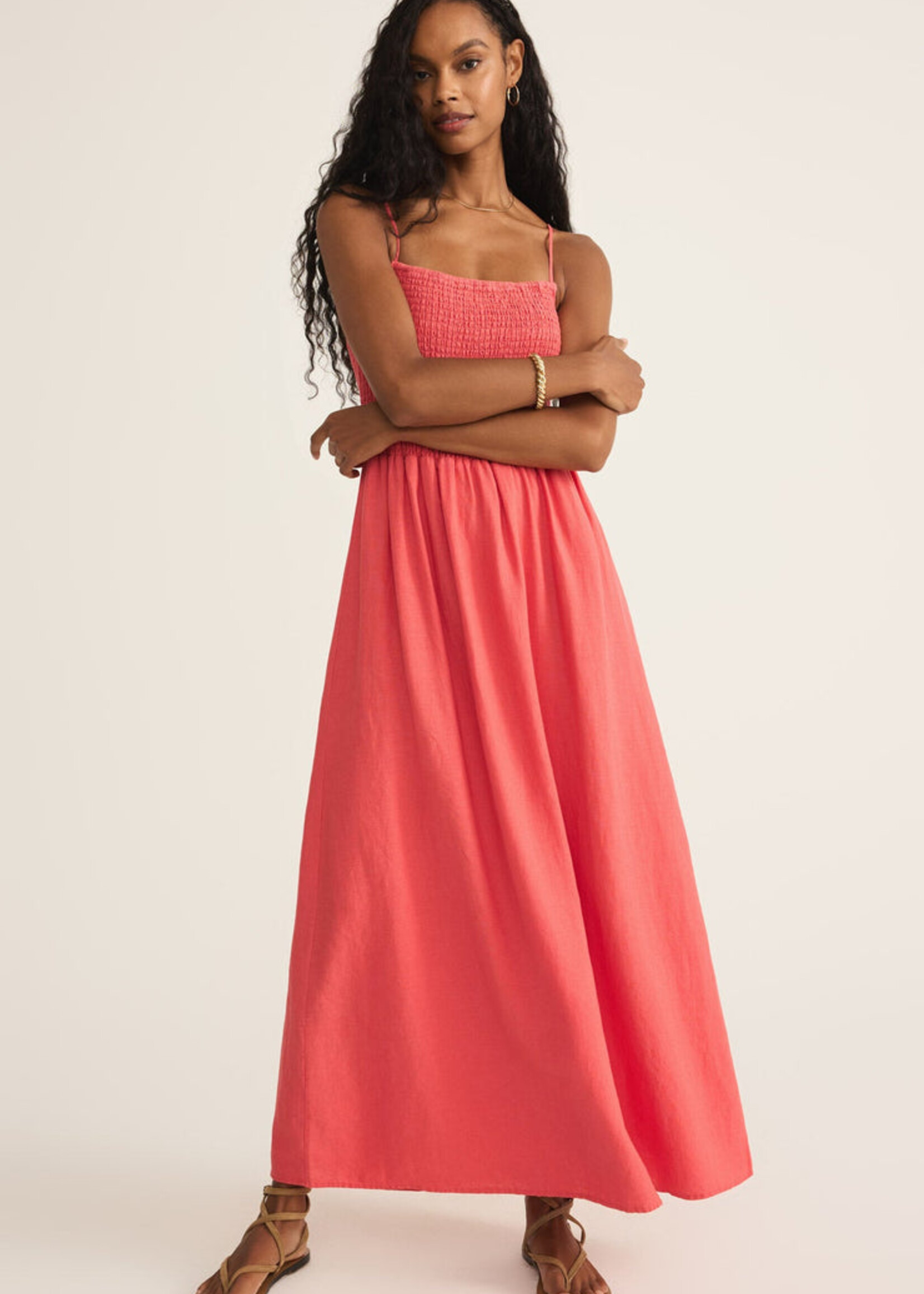 Z-Supply Z-Supply Robe Longue En Lin Bayside - Persimmon