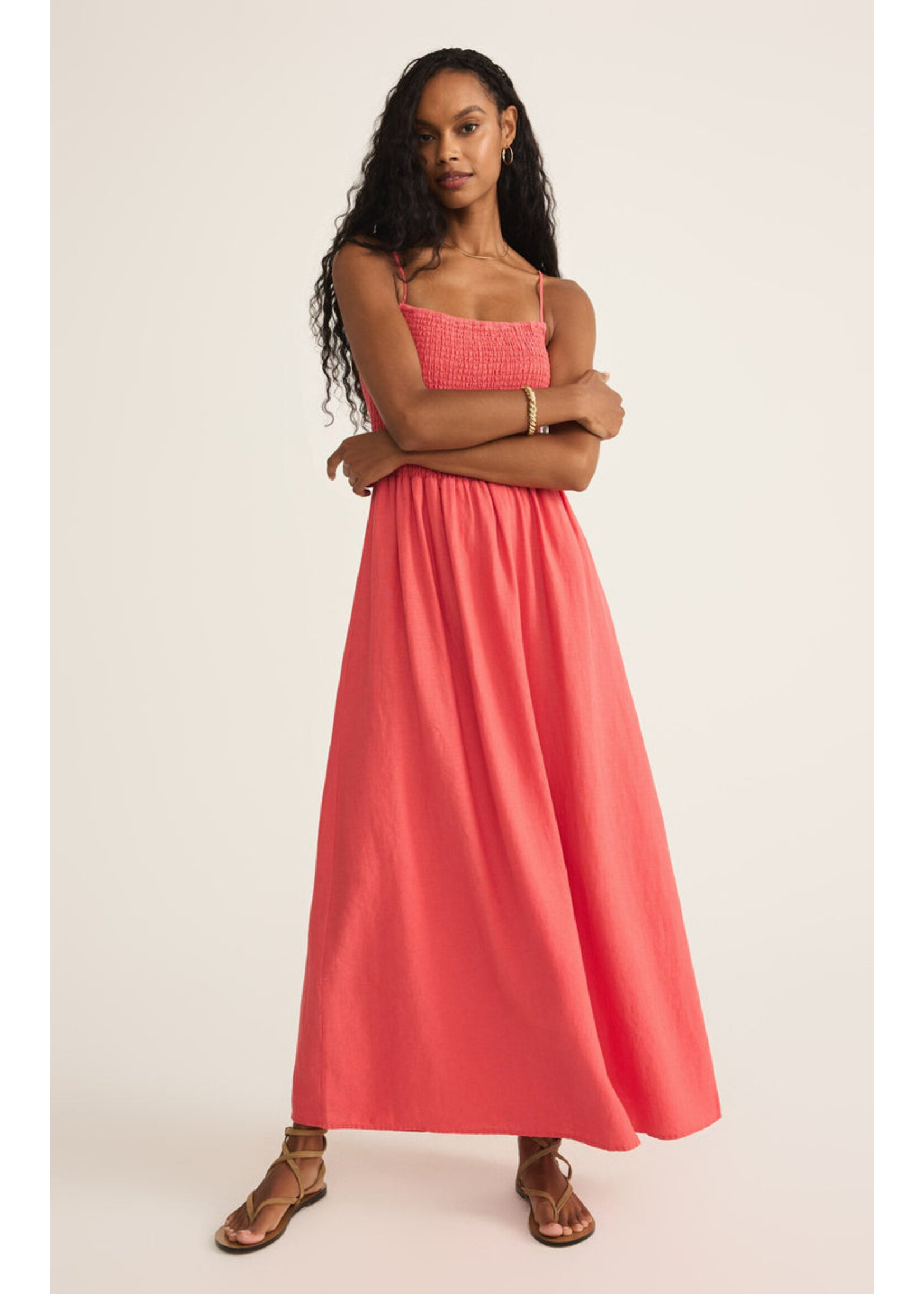 Z-Supply Z-Supply Robe Longue En Lin Bayside - Persimmon