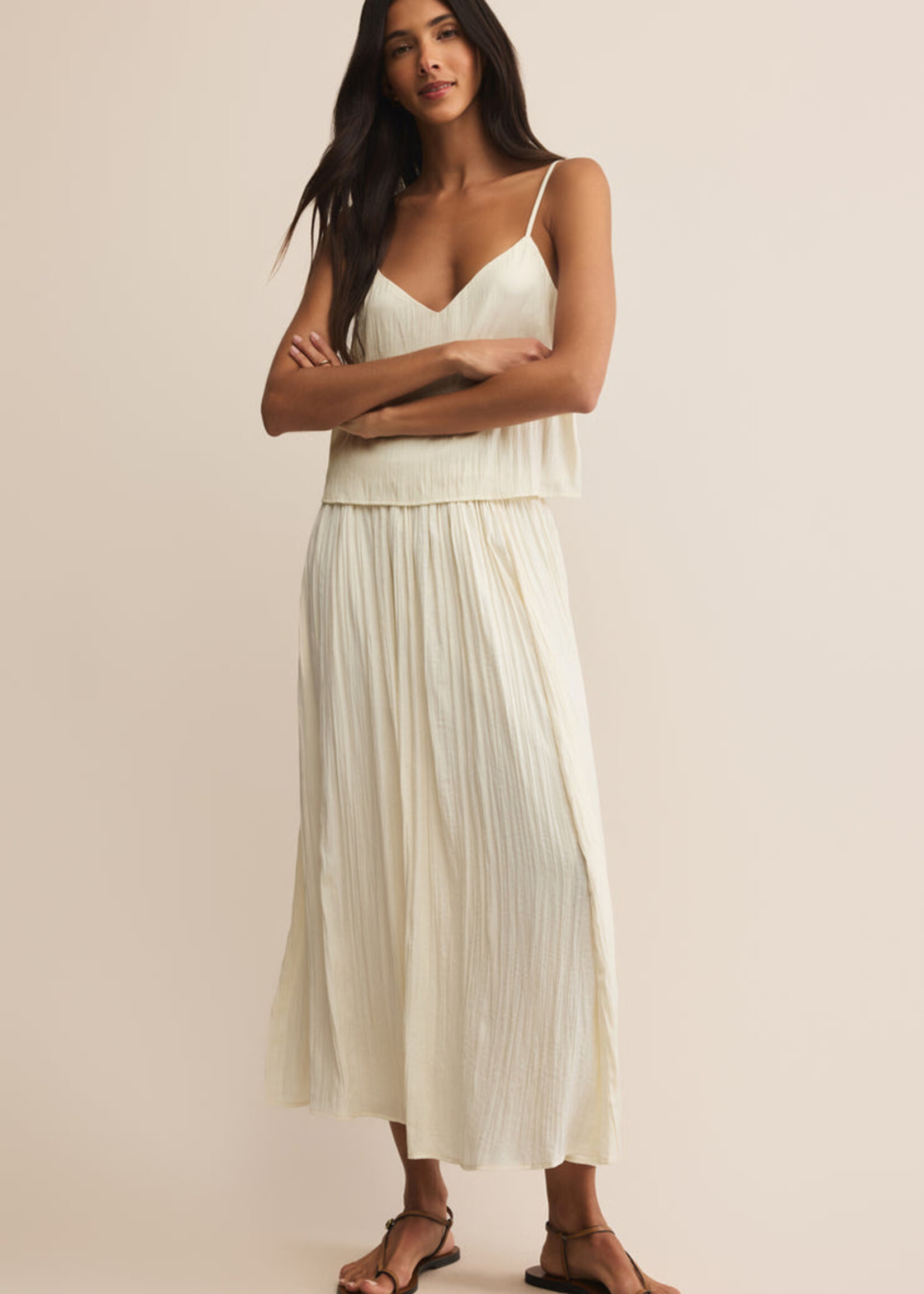 Z-Supply Z-Supply Nicoline Crinkle Midi Skirt - Sandstone