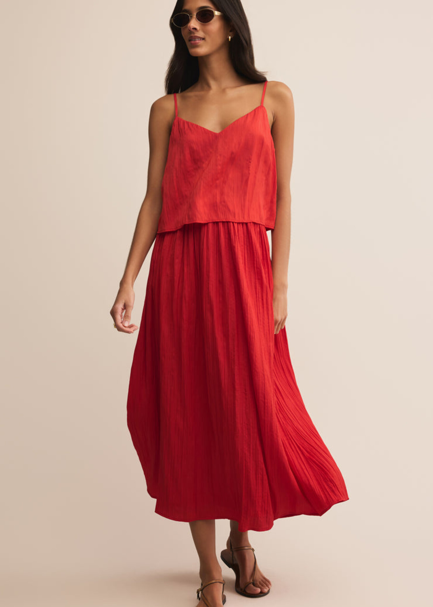 Z-Supply Z-Supply Nicoline Crinkle Midi Skirt - Cabana Red