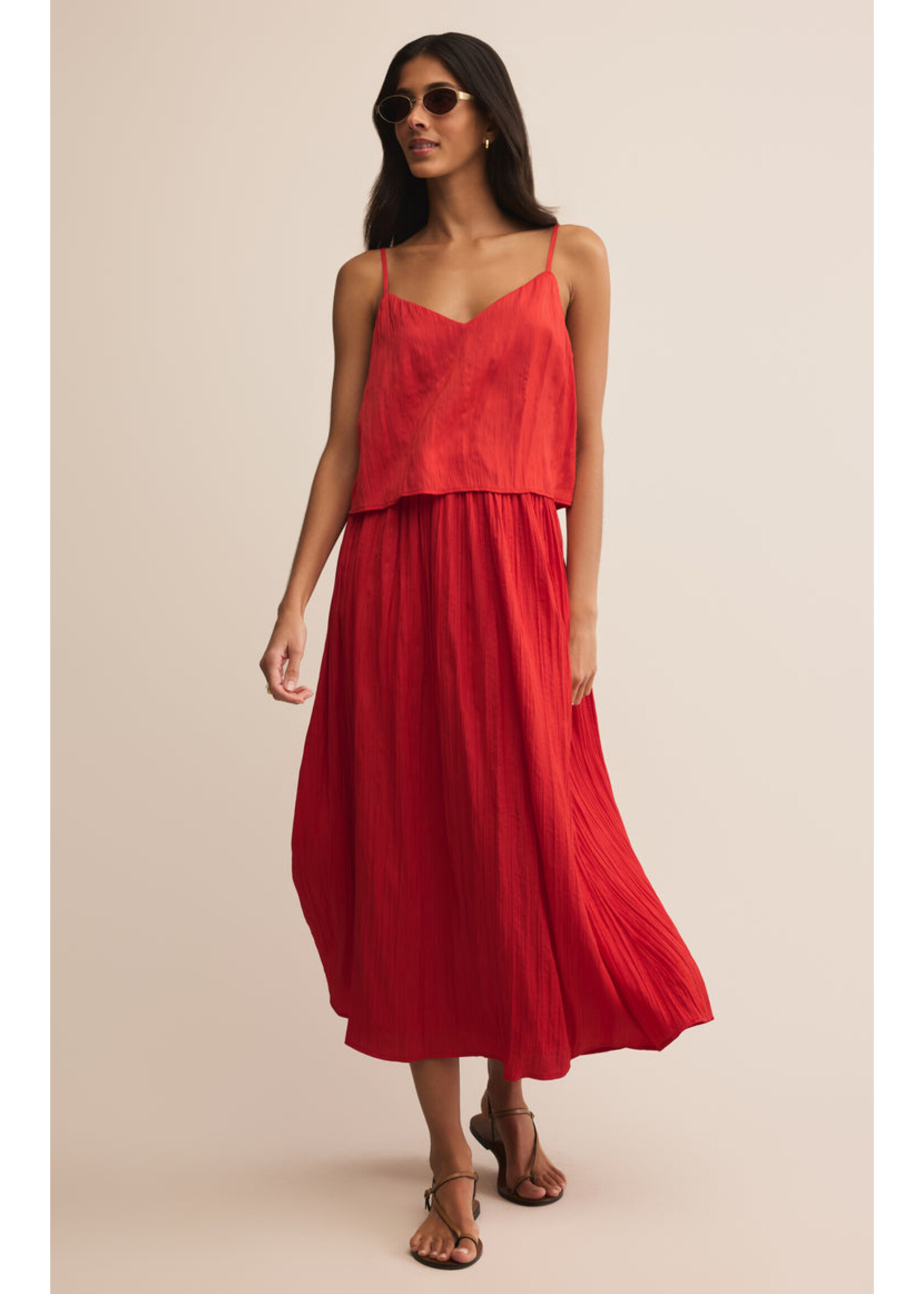 Z-Supply Z-Supply Nicoline Crinkle Midi Skirt - Cabana Red