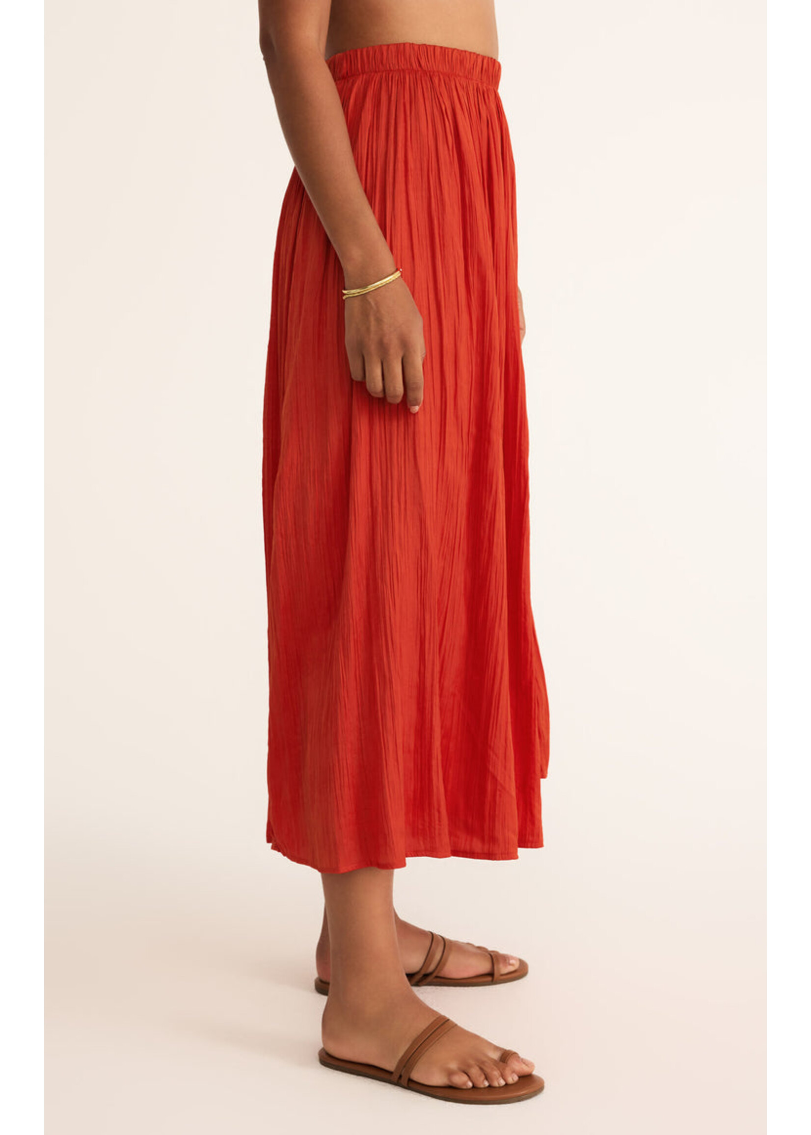 Z-Supply Z-Supply Nicoline Crinkle Midi Skirt - Cabana Red