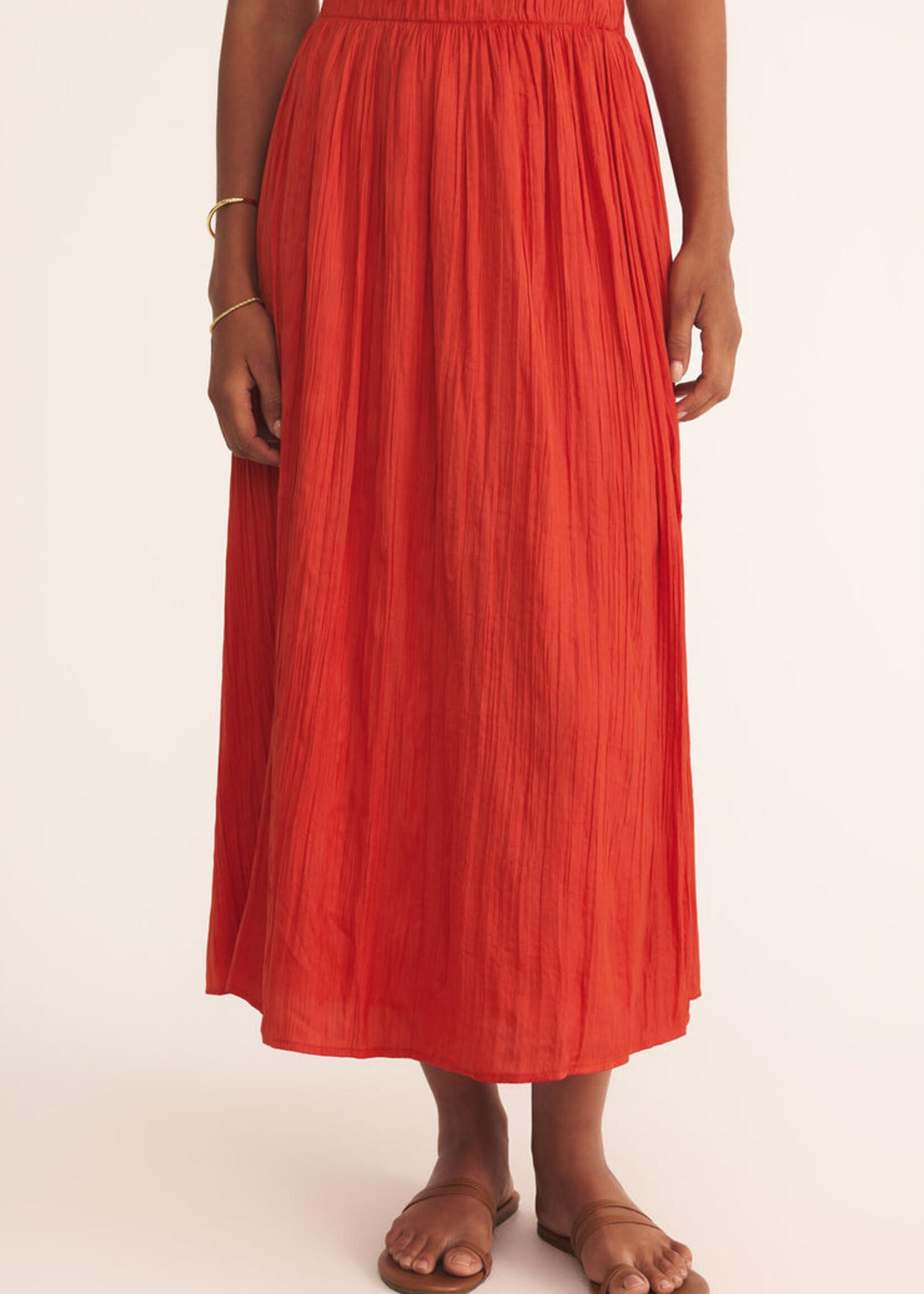 Z-Supply Z-Supply Nicoline Crinkle Midi Skirt - Cabana Red