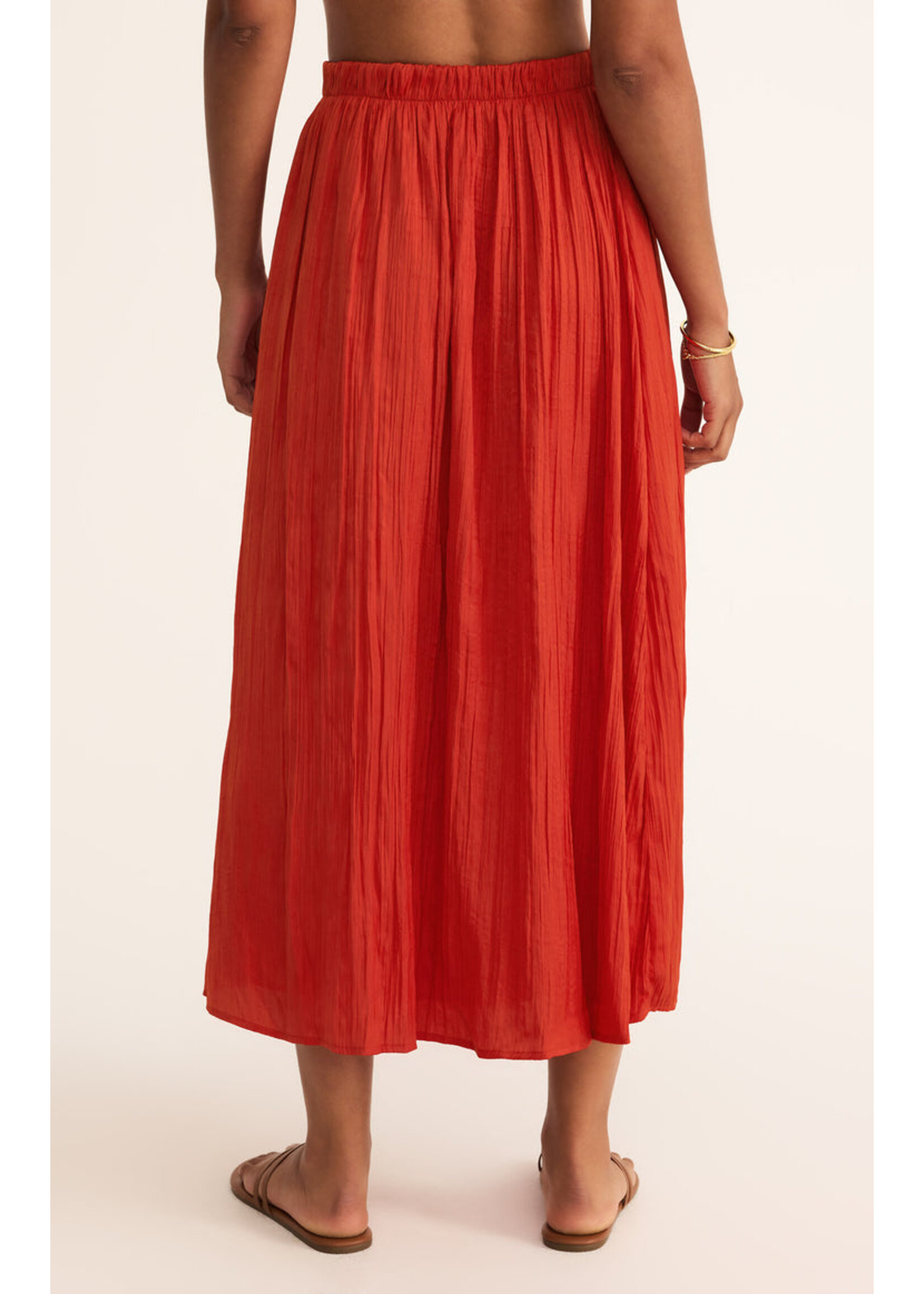 Z-Supply Z-Supply Nicoline Crinkle Midi Skirt - Cabana Red