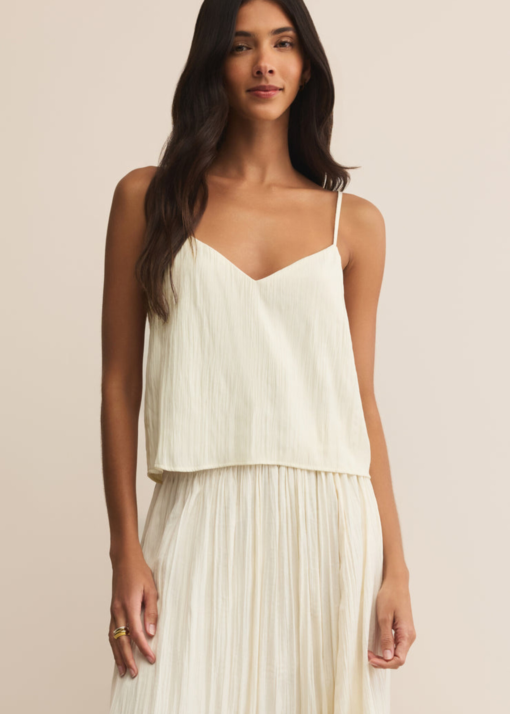 Z-Supply Z-Supply Fiore Crinkle Satin Tank - Sandstone