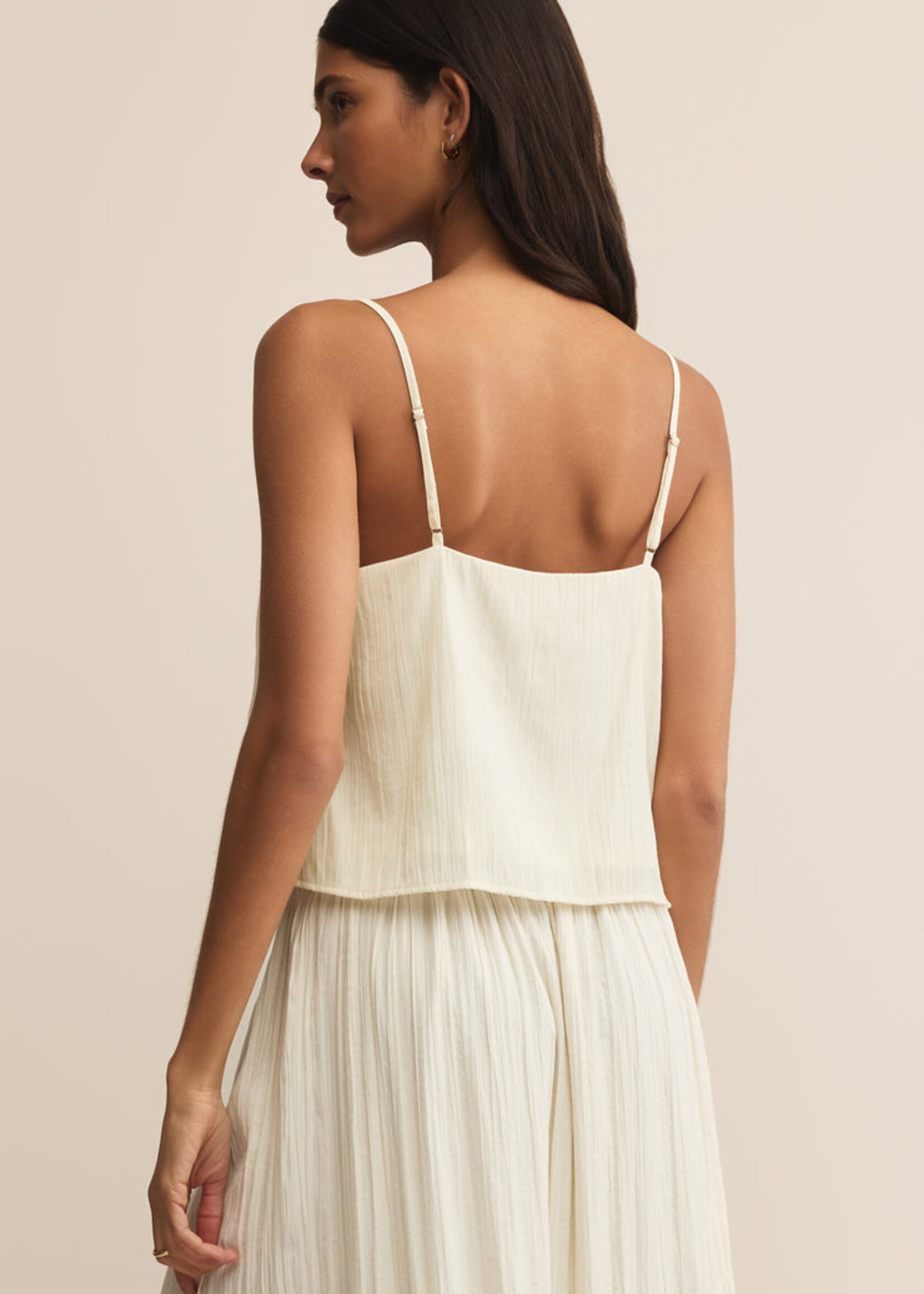 Z-Supply Z-Supply Fiore Crinkle Satin Tank - Sandstone