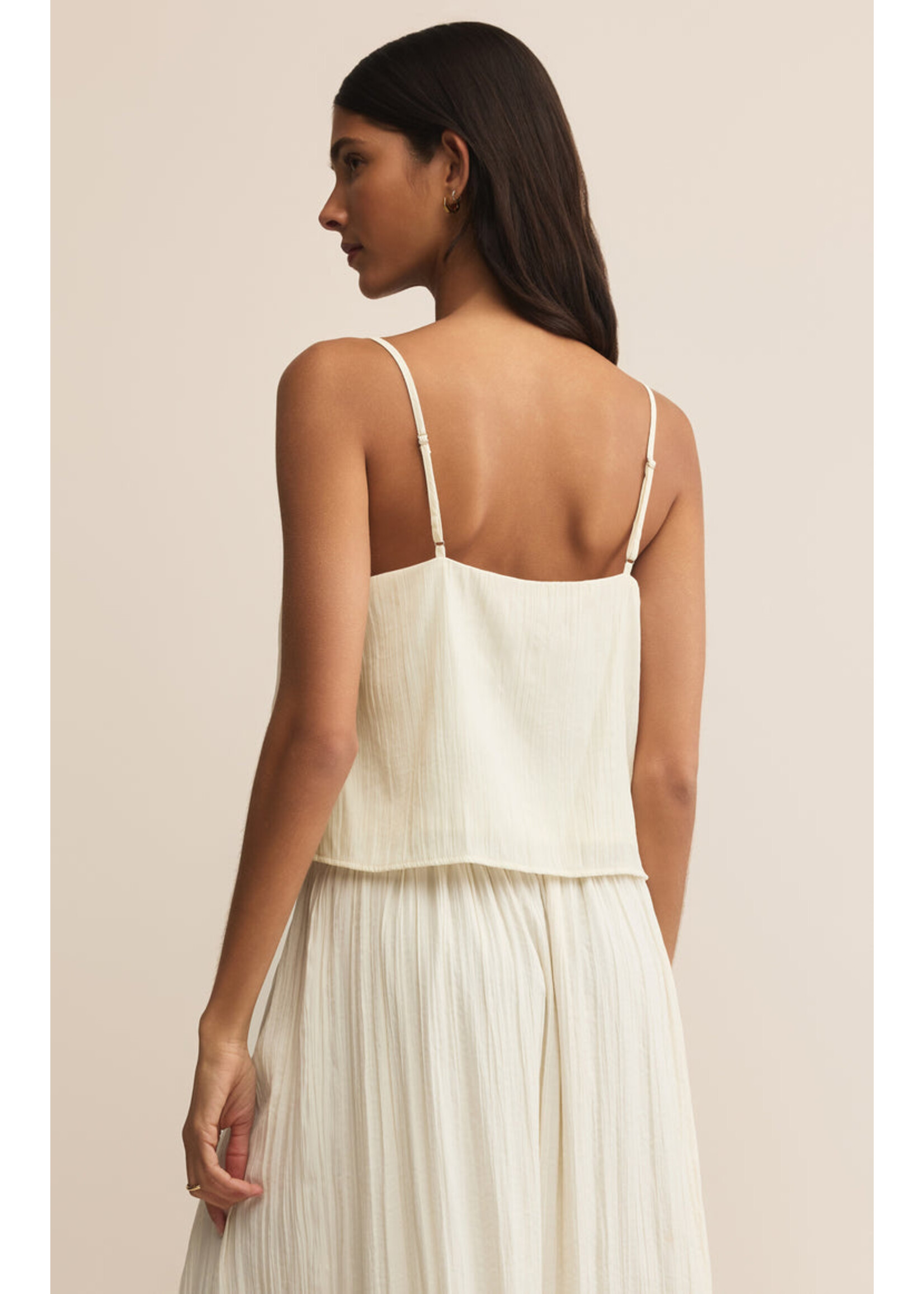 Z-Supply Z-Supply Fiore Crinkle Satin Tank - Sandstone