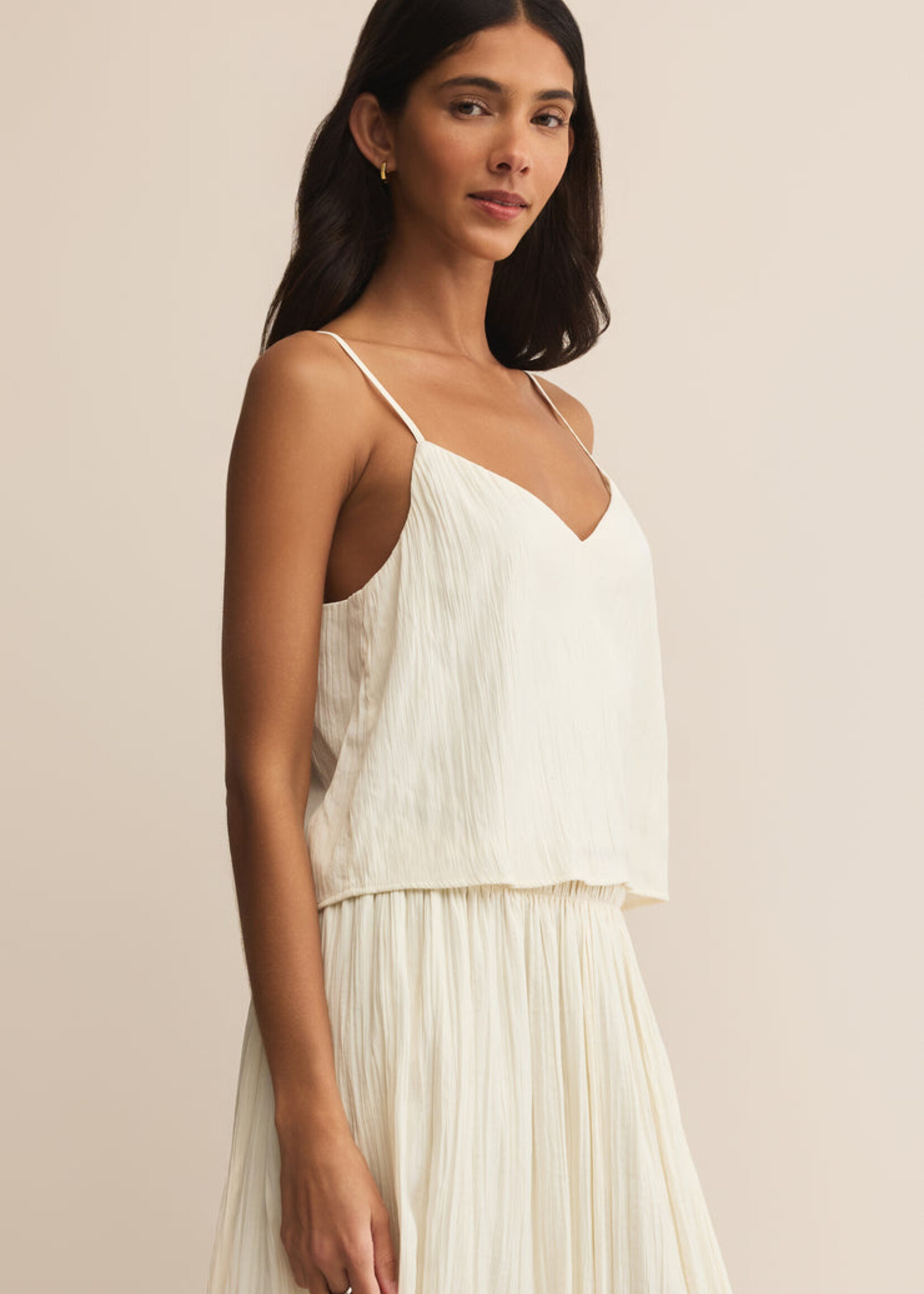 Z-Supply Z-Supply Fiore Crinkle Satin Tank - Sandstone