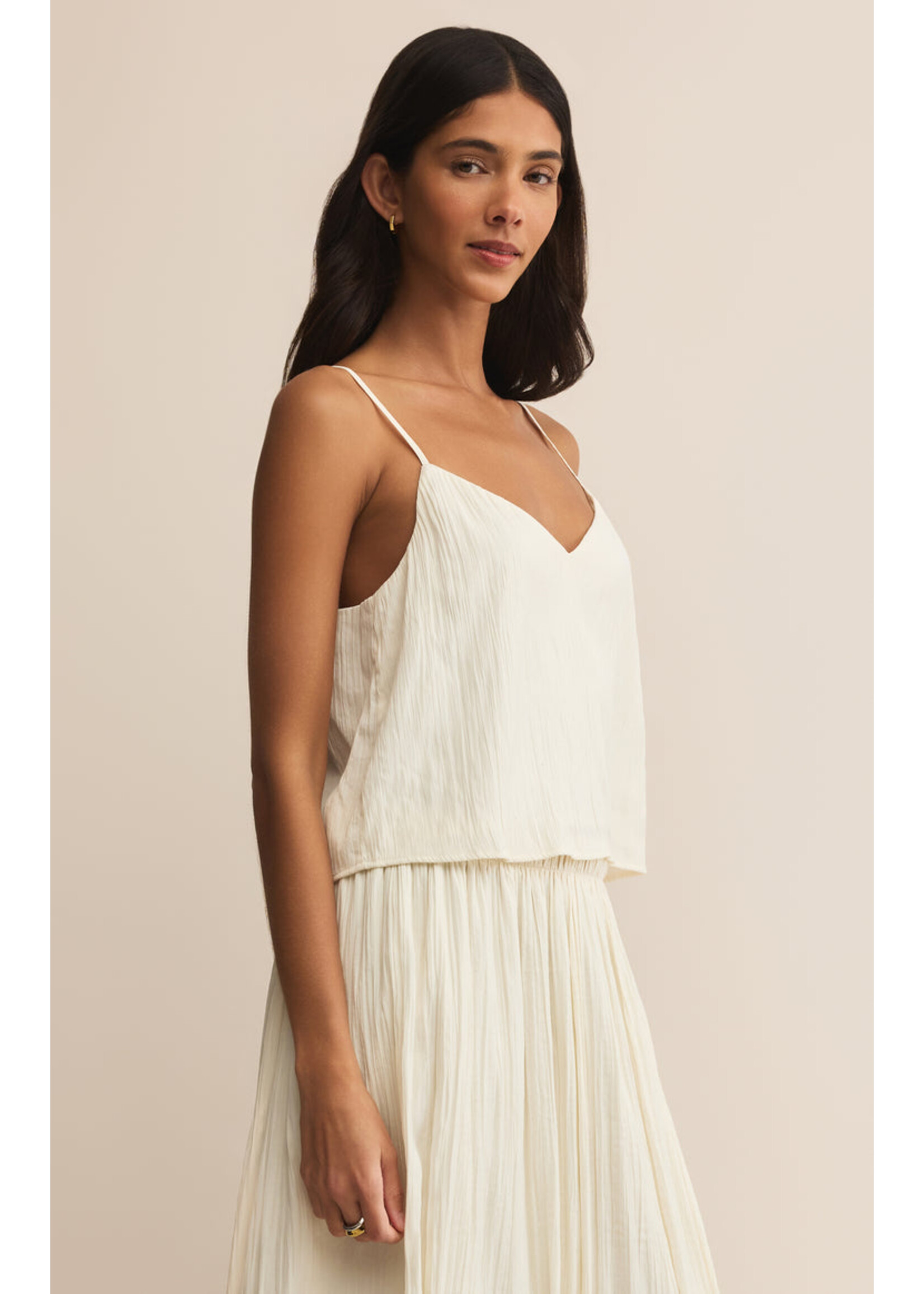 Z-Supply Z-Supply Fiore Crinkle Satin Tank - Sandstone
