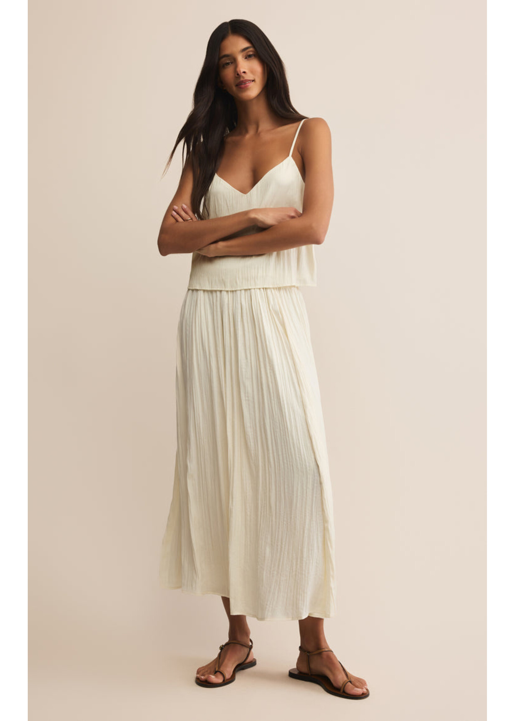 Z-Supply Z-Supply Fiore Crinkle Satin Tank - Sandstone