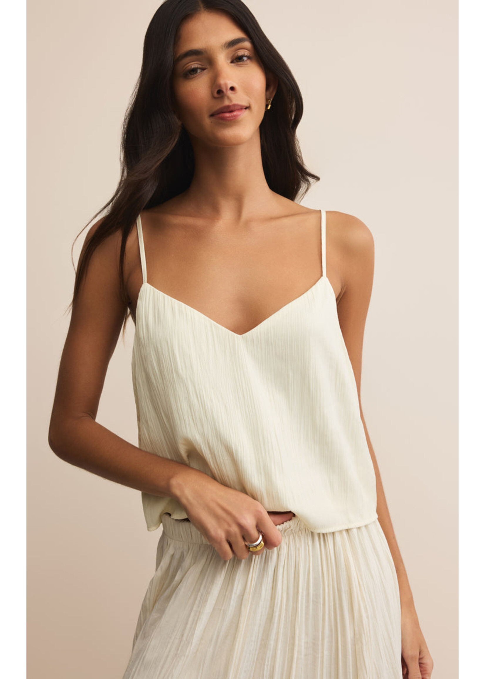 Z-Supply Z-Supply Fiore Crinkle Satin Tank - Sandstone