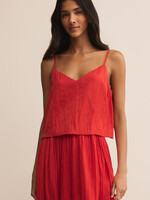 Z-Supply Z-Supply Débardeur En Satin Froissé Fiore - Cabana Red