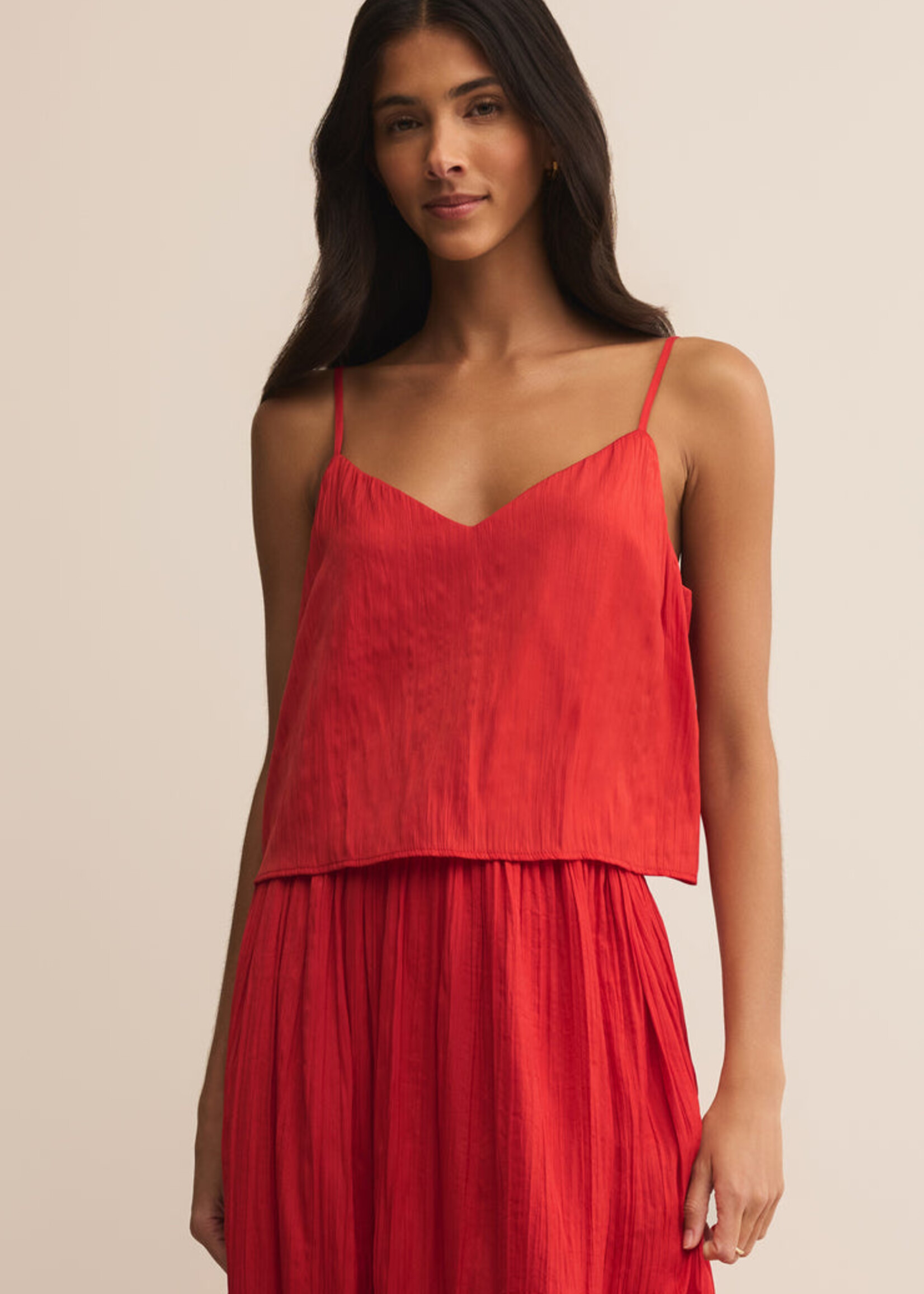 Z-Supply Z-Supply Fiore Crinkle Satin Tank - Cabana Red