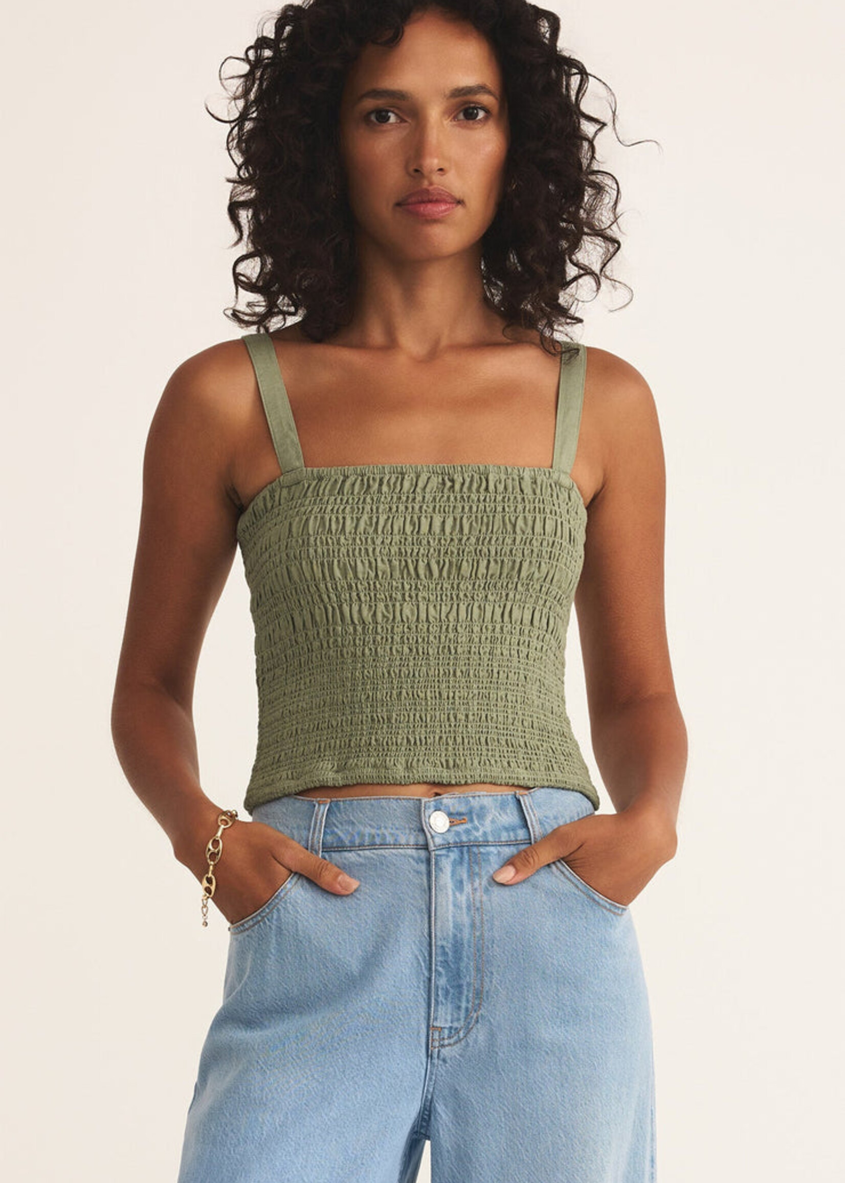 Z-Supply Z-Supply Amelie Linen Top - Avocado
