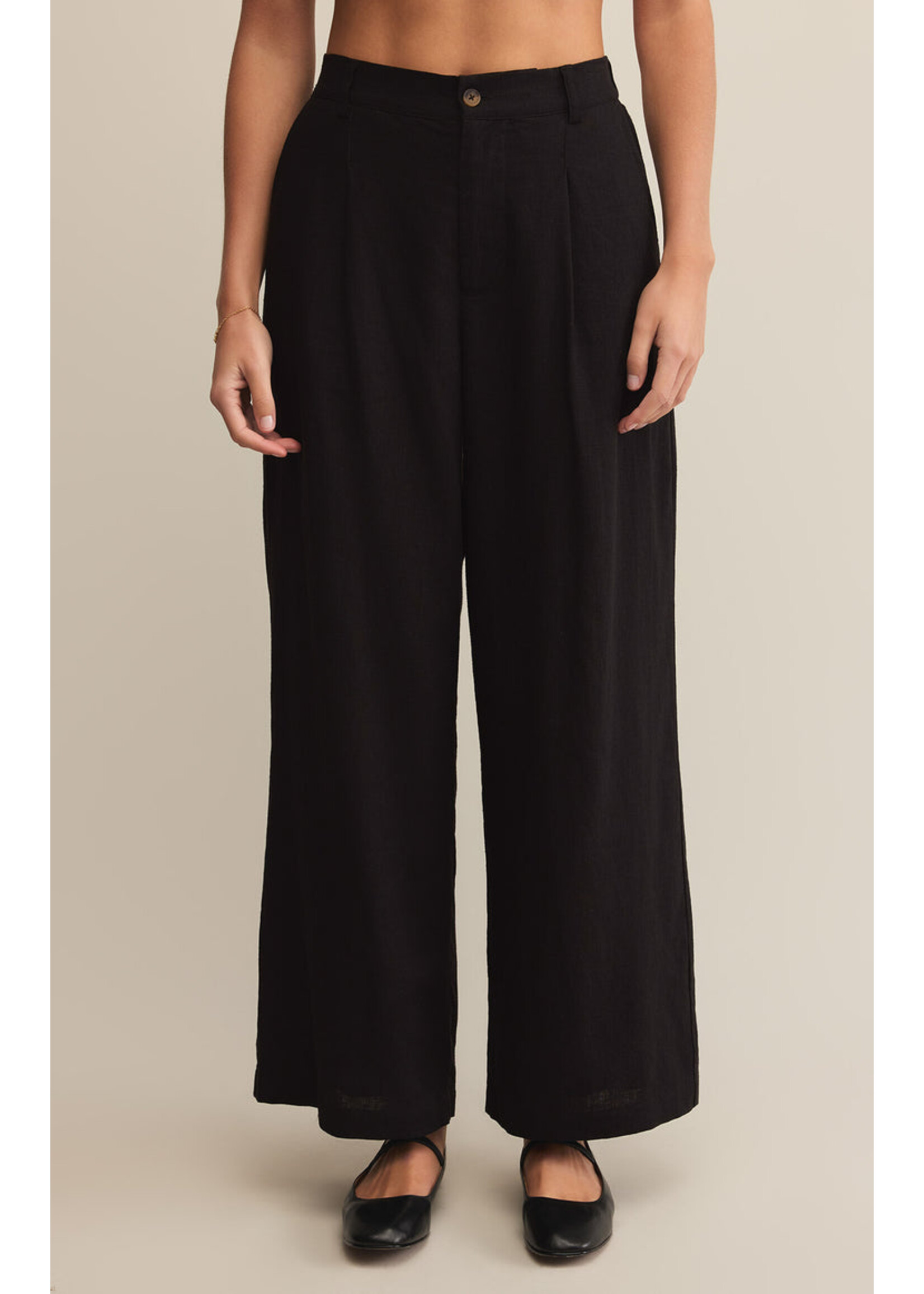Z-Supply Z-Supply Pantalon En Lin Topanga - Noir