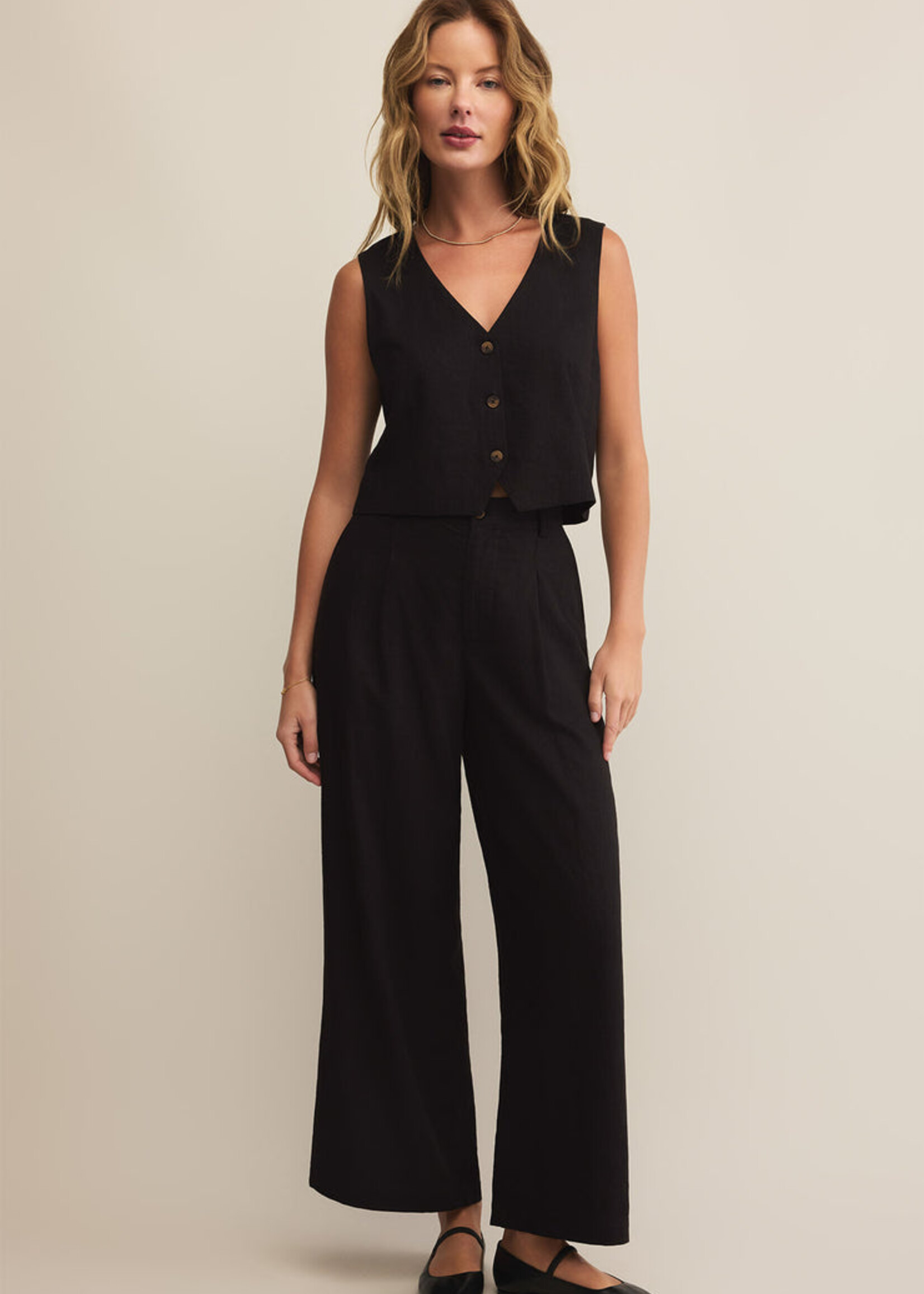 Z-Supply Z-Supply Pantalon En Lin Topanga - Noir