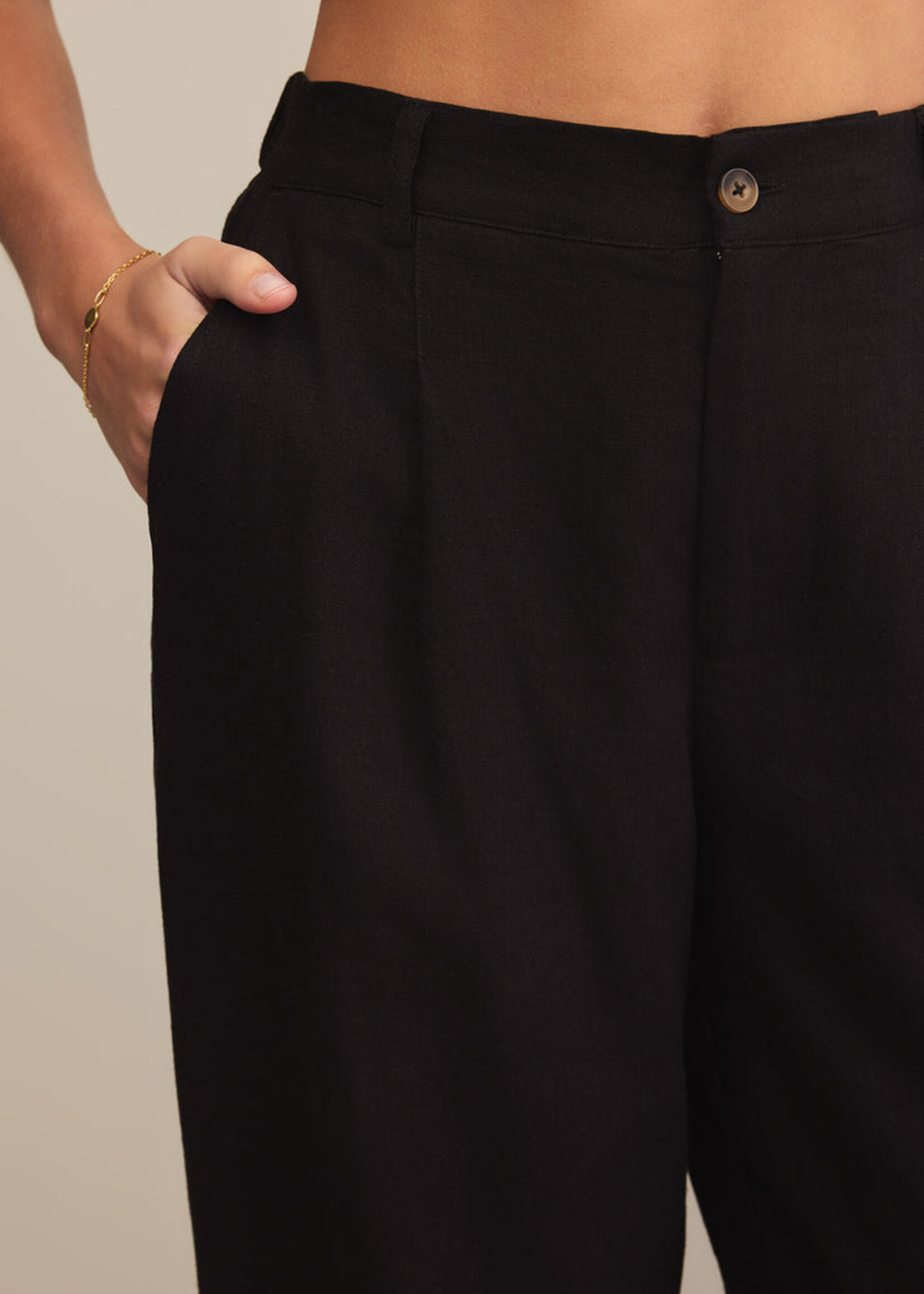 Z-Supply Z-Supply Pantalon En Lin Topanga - Noir
